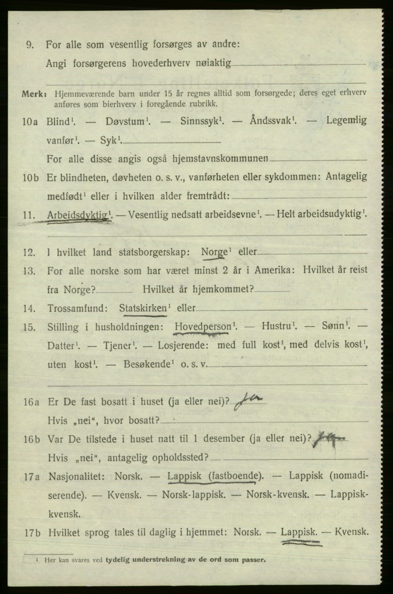 SATØ, Folketelling 1920 for 2025 Tana herred, 1920, s. 587