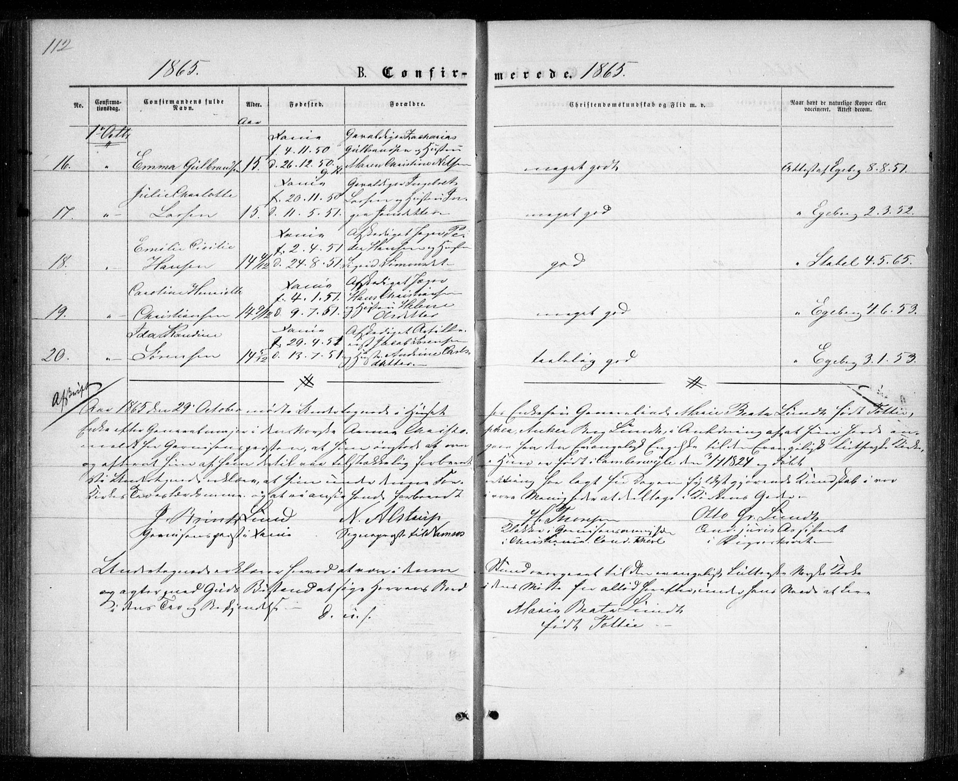 Garnisonsmenigheten Kirkebøker, AV/SAO-A-10846/G/Ga/L0006: Klokkerbok nr. 6, 1860-1880, s. 112