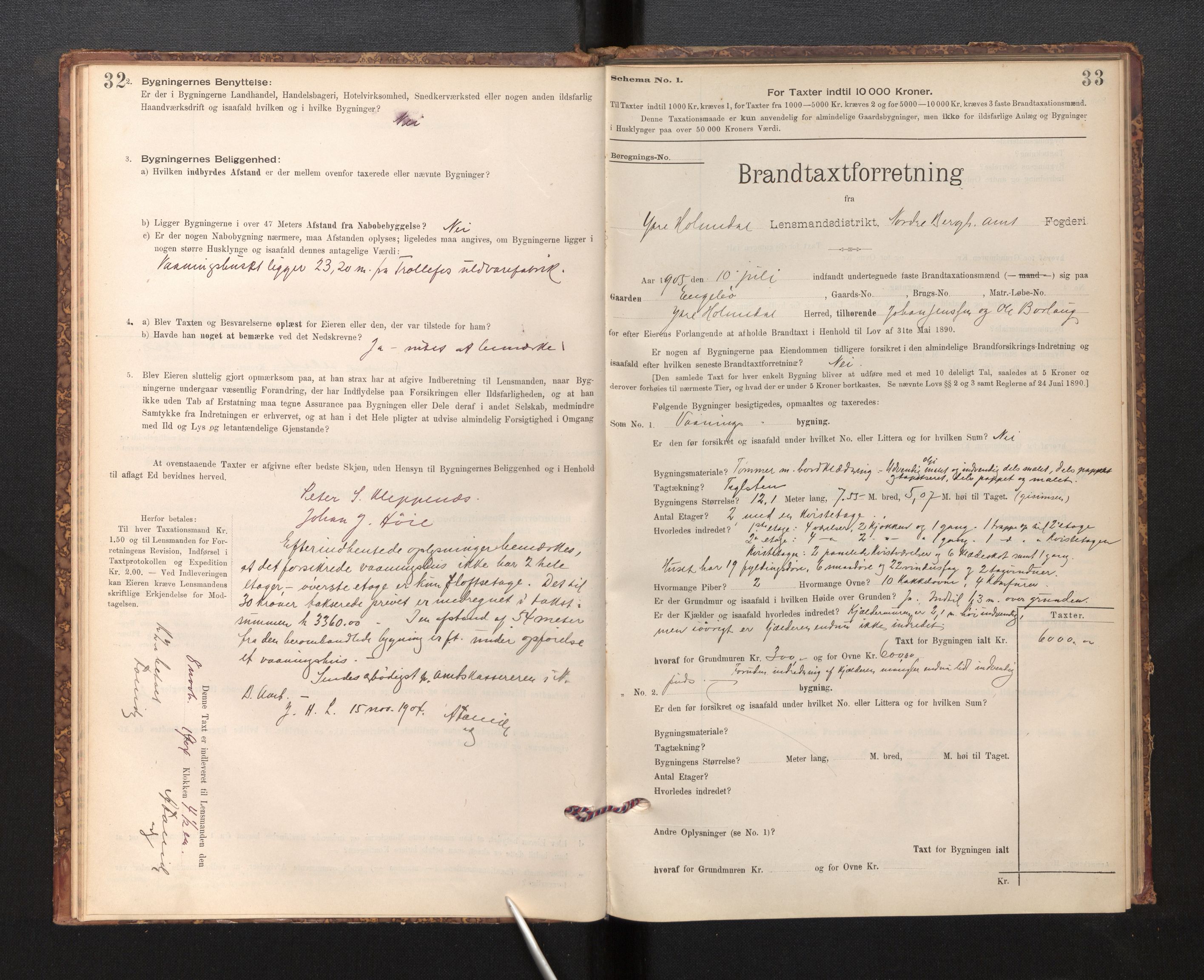 Lensmannen i Fjaler, AV/SAB-A-27201/0012/L0006: Branntakstprotokoll, skjematakst, 1895-1937, s. 32-33
