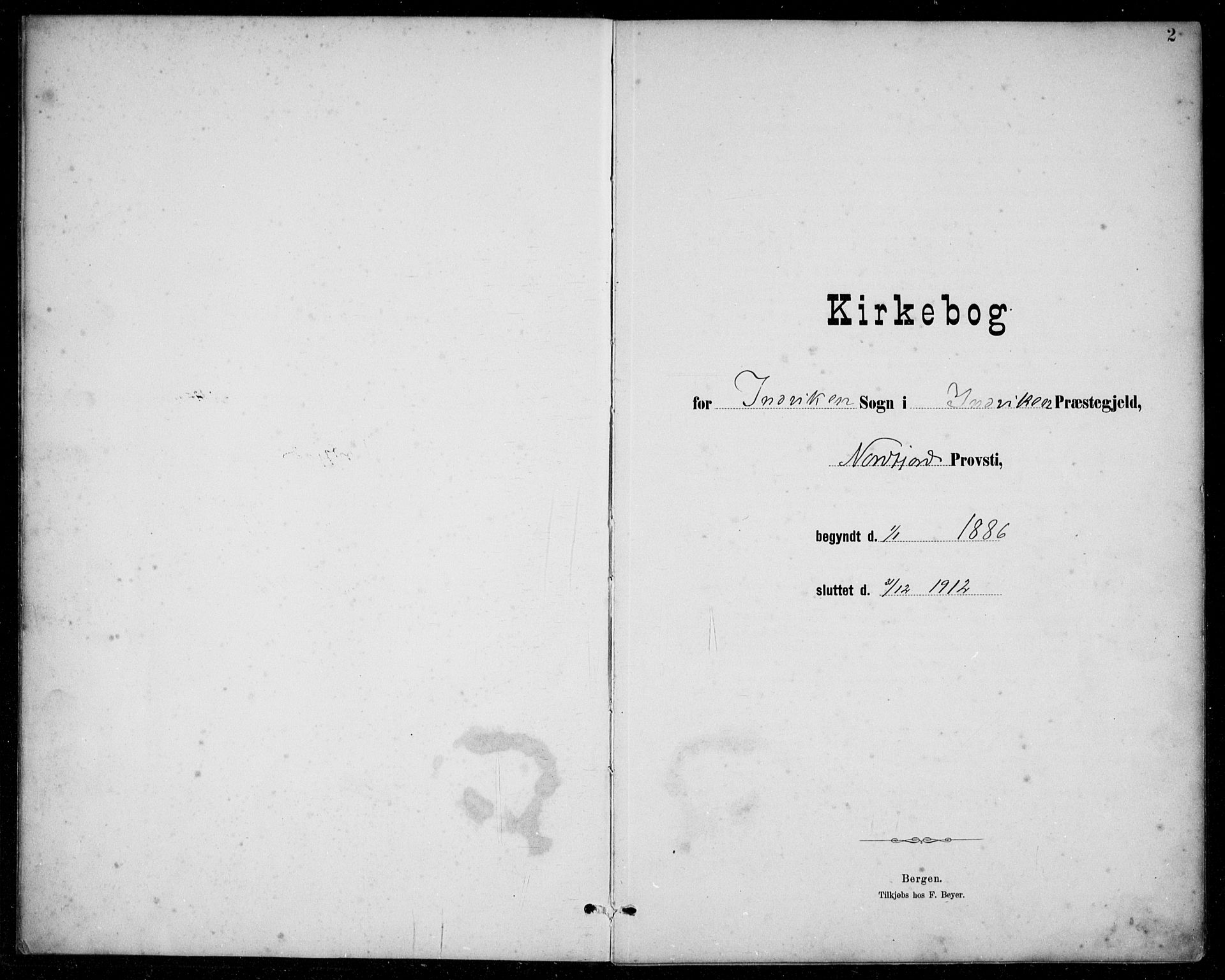 Innvik sokneprestembete, SAB/A-80501: Klokkerbok nr. A 3, 1886-1912, s. 2