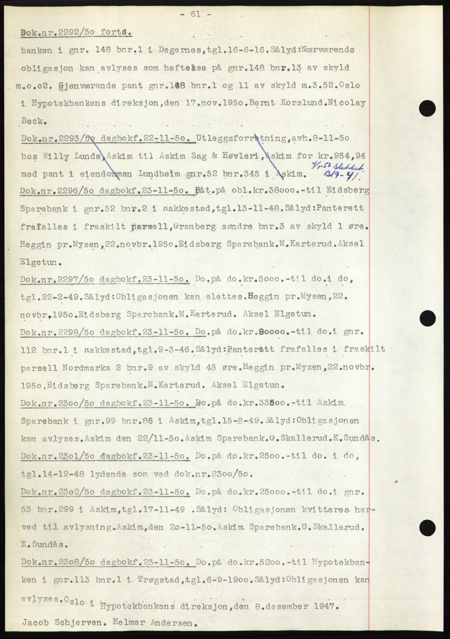 Rakkestad sorenskriveri, SAO/A-10686/G/Gb/Gba/Gbac/L0012: Pantebok nr. B1-4 og B16-20, 1949-1950, Dagboknr: 2292/1950