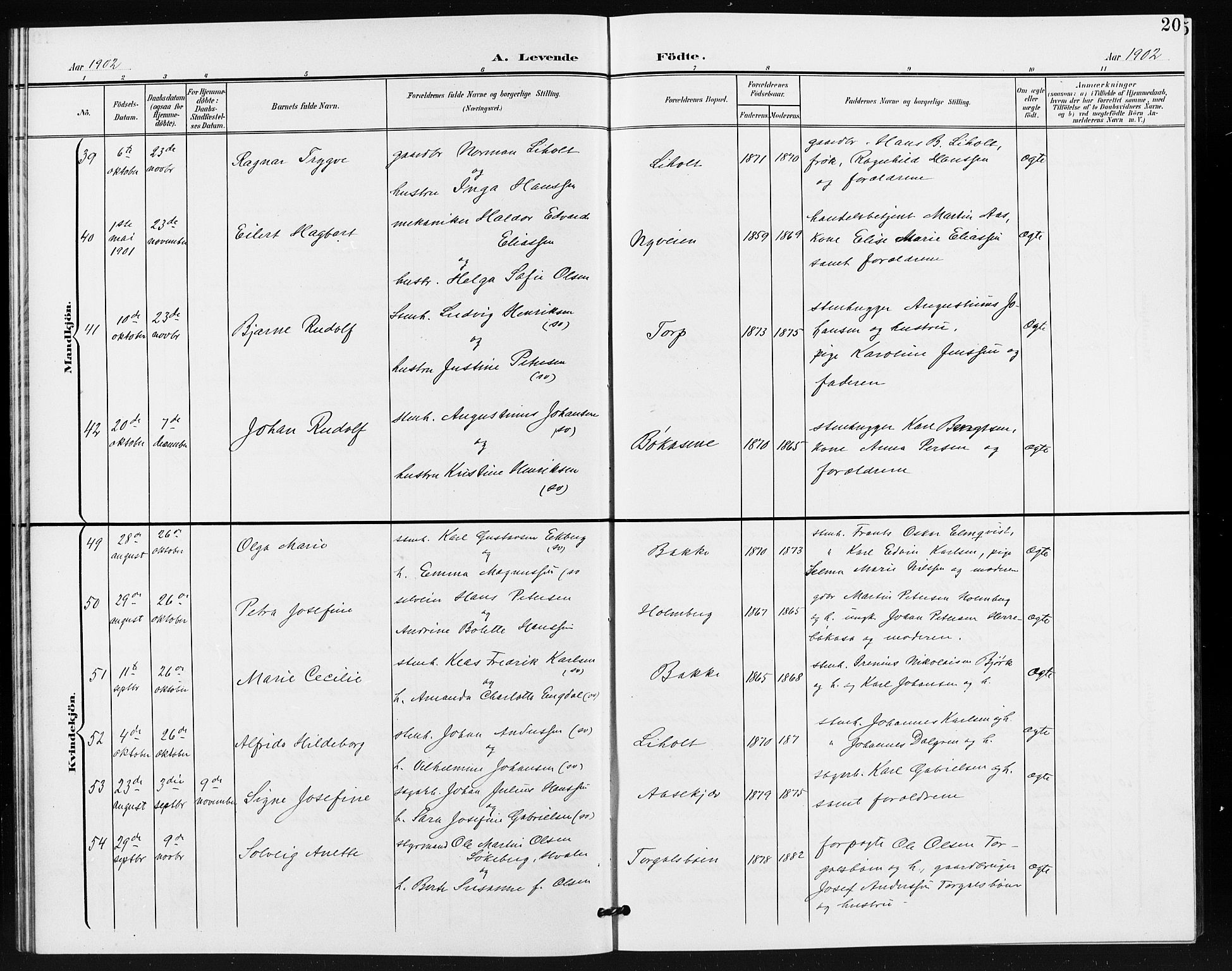 Idd prestekontor Kirkebøker, AV/SAO-A-10911/G/Gb/L0001: Klokkerbok nr. II 1, 1901-1907, s. 20