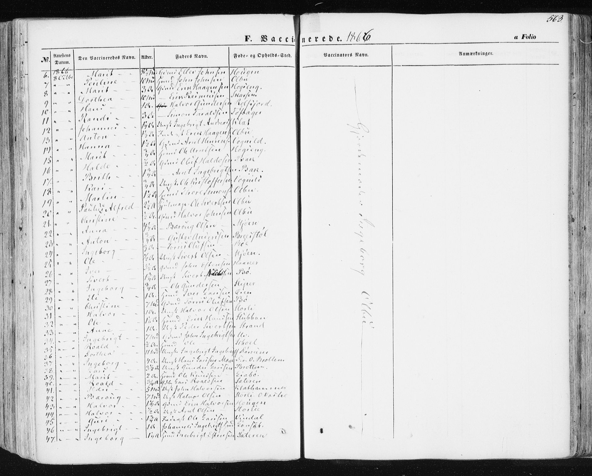 Ministerialprotokoller, klokkerbøker og fødselsregistre - Sør-Trøndelag, SAT/A-1456/678/L0899: Ministerialbok nr. 678A08, 1848-1872, s. 563