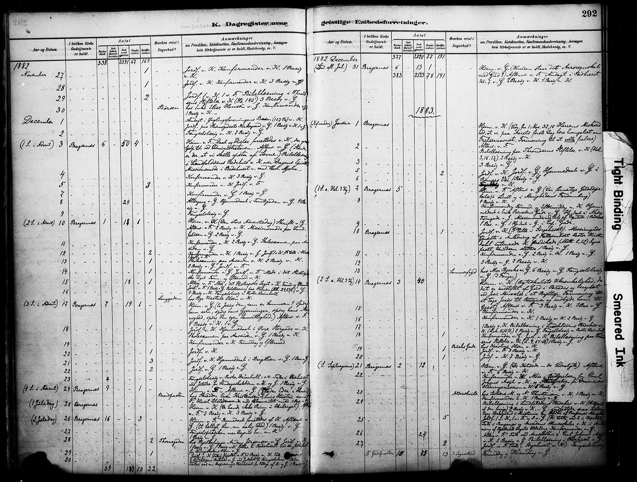 Bragernes kirkebøker, AV/SAKO-A-6/F/Fc/L0005: Ministerialbok nr. III 5, 1878-1890, s. 292