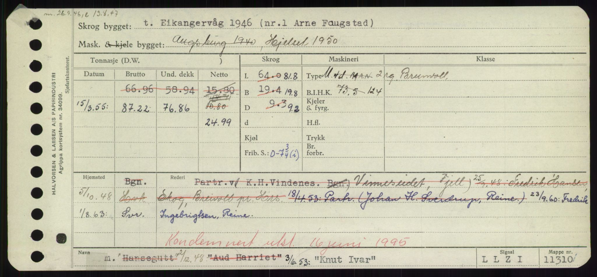 Sjøfartsdirektoratet med forløpere, Skipsmålingen, RA/S-1627/H/Hd/L0020: Fartøy, K-Kon, s. 393