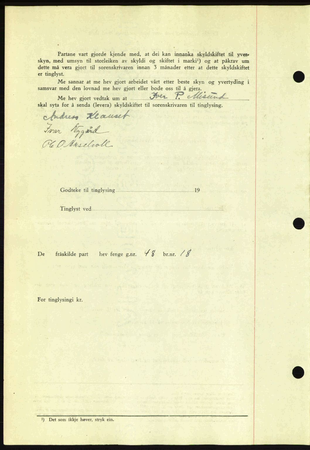 Romsdal sorenskriveri, AV/SAT-A-4149/1/2/2C: Pantebok nr. A15, 1943-1944, Dagboknr: 2192/1943