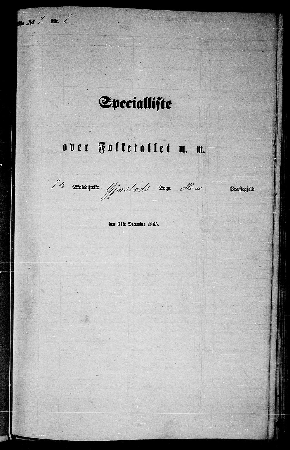 RA, Folketelling 1865 for 1250P Haus prestegjeld, 1865, s. 139