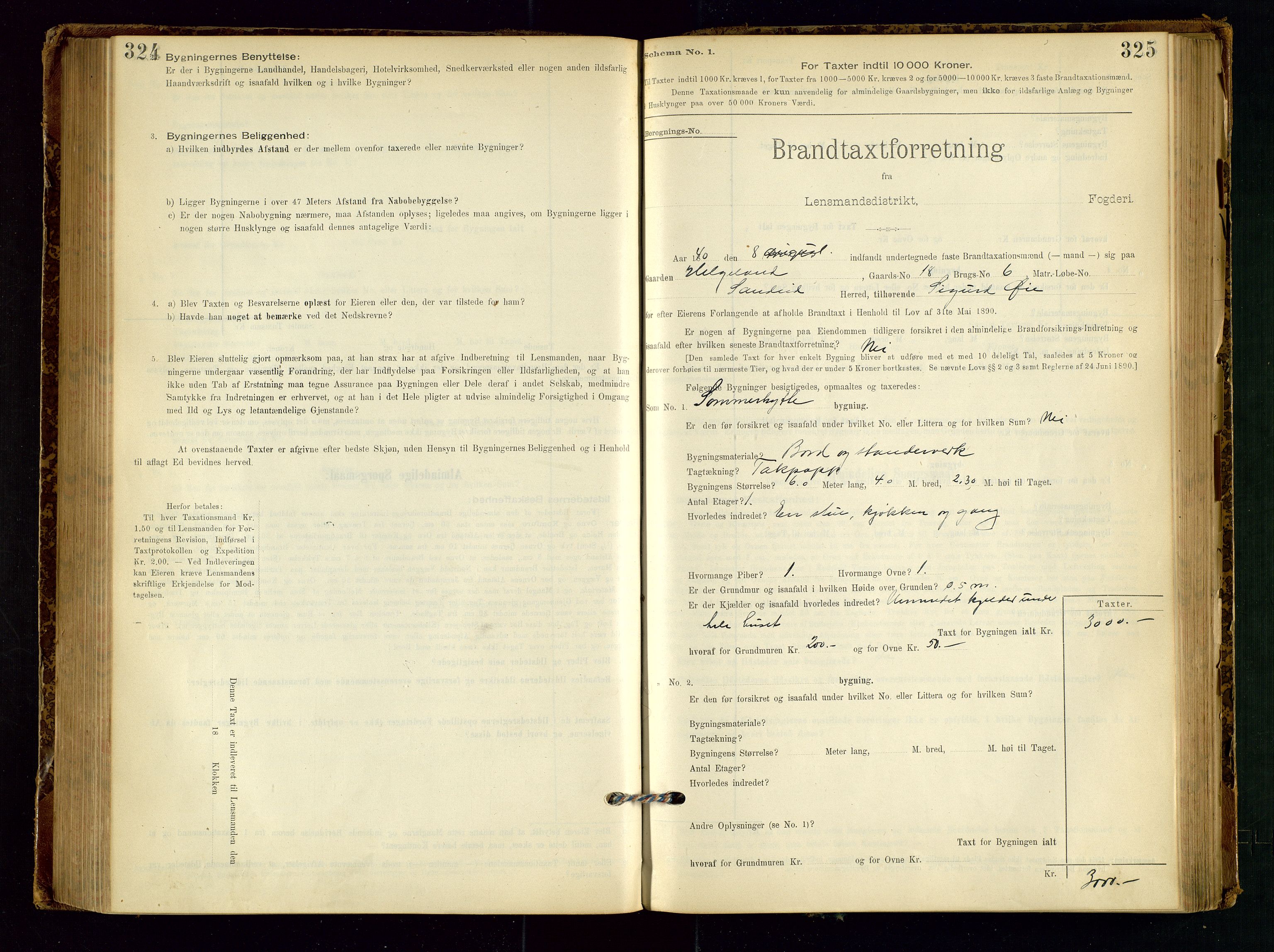 Vikedal lensmannskontor, AV/SAST-A-100179/Gob/L0004: Branntakstprotokoll, 1894-1952, s. 324-325