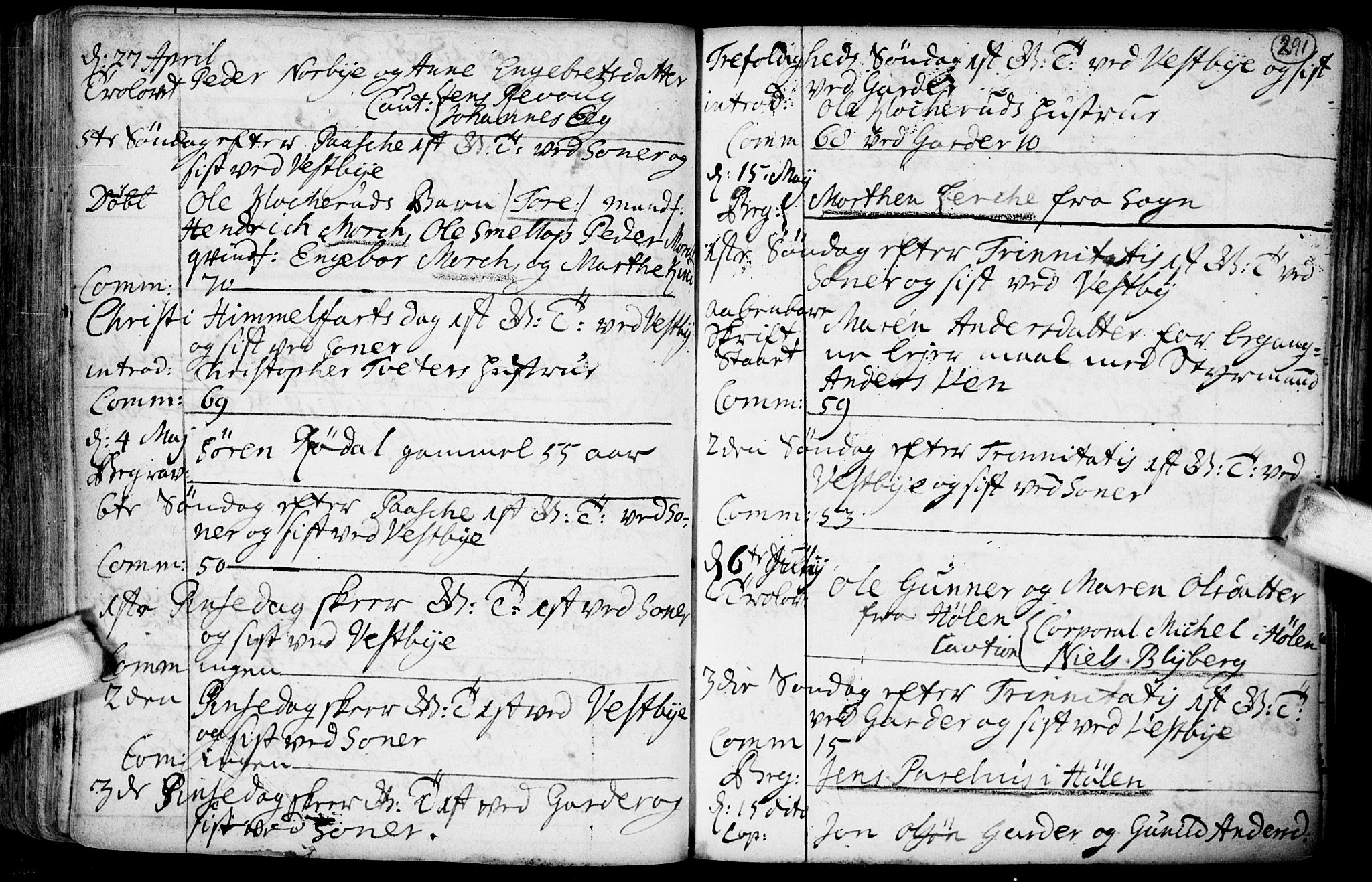 Vestby prestekontor Kirkebøker, AV/SAO-A-10893/F/Fa/L0001.b: Ministerialbok nr. I 1B, 1714-1759, s. 291