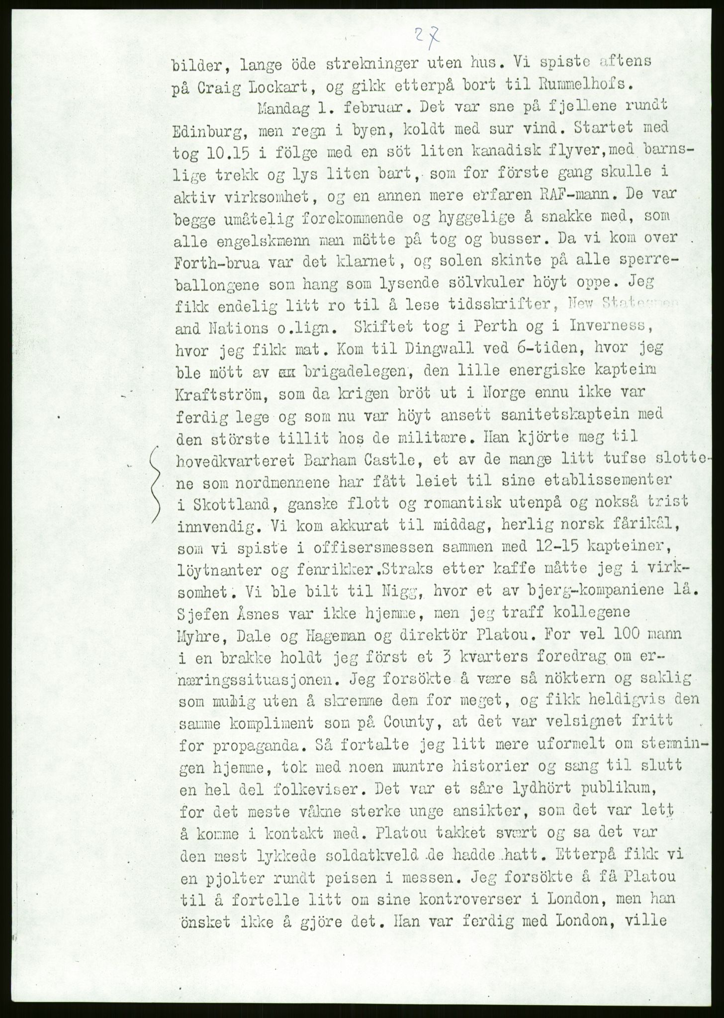 Ustvedt, Hans Jacob / Ustvedt familien, AV/RA-PA-1248/H/L0047/0002: Dagbøker / Londondagboken, 1943, s. 27