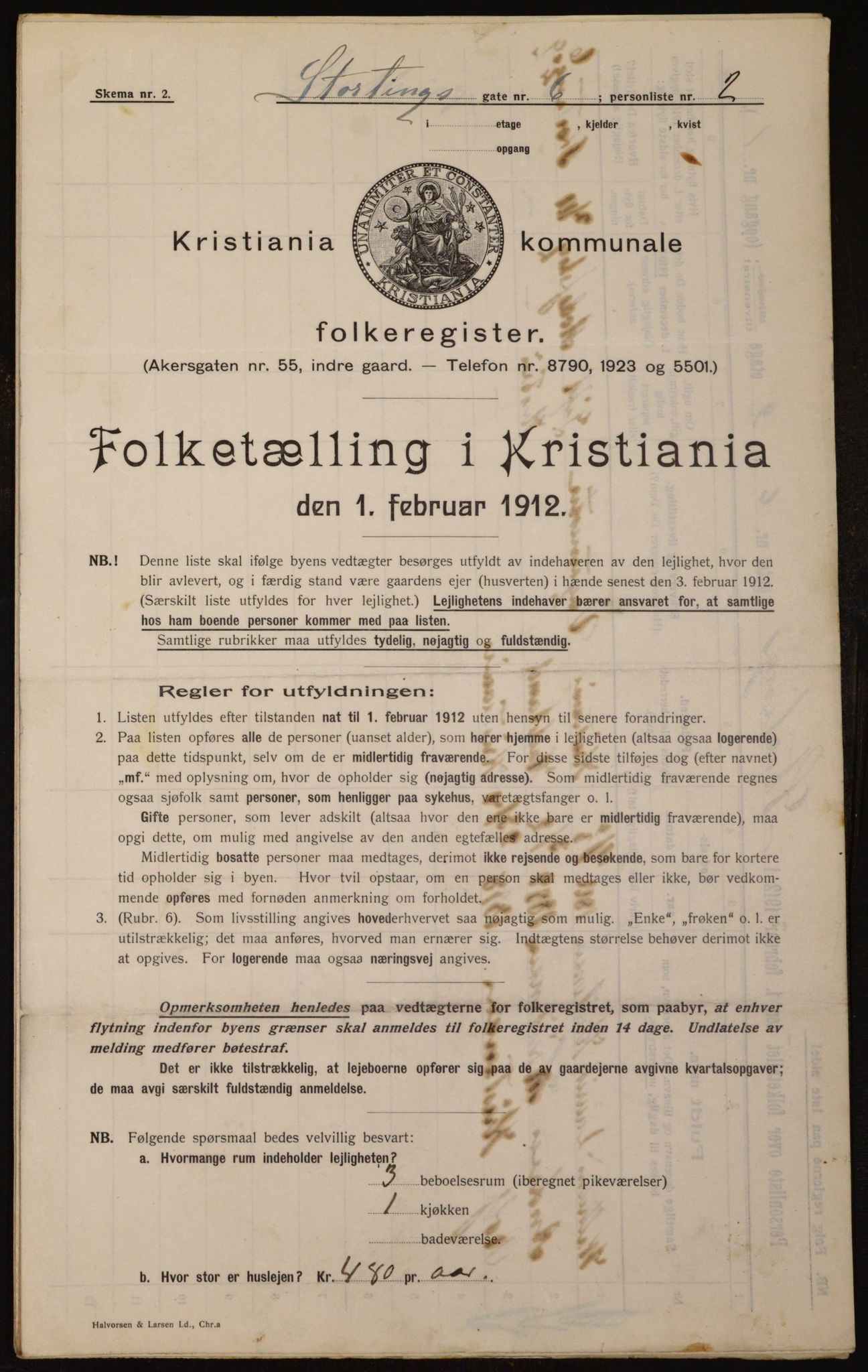 OBA, Kommunal folketelling 1.2.1912 for Kristiania, 1912, s. 103588