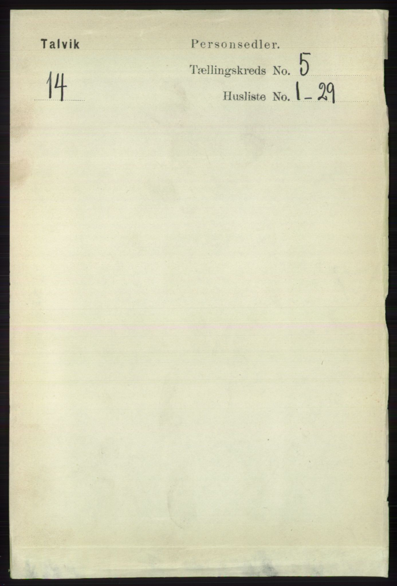 RA, Folketelling 1891 for 2013 Talvik herred, 1891, s. 1338