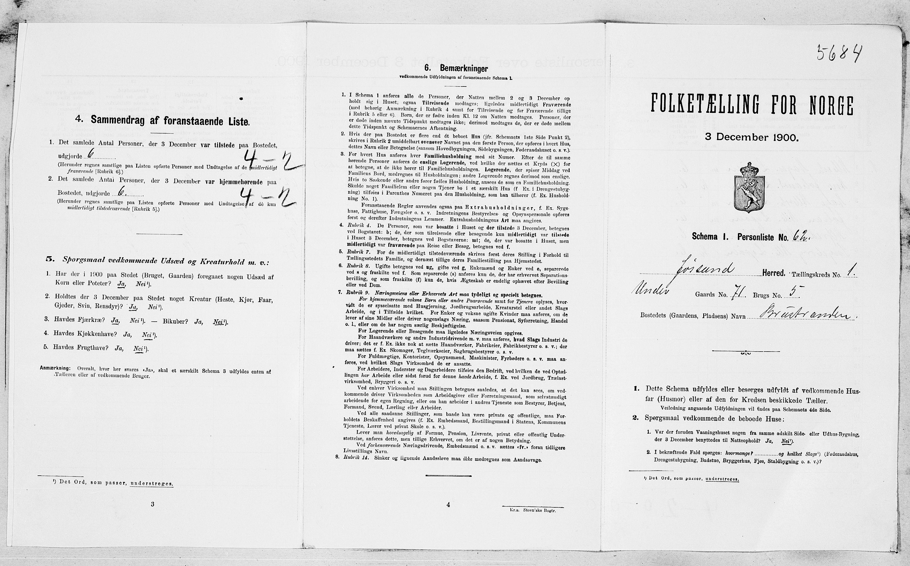 SAT, Folketelling 1900 for 1629 Jøssund herred, 1900, s. 157
