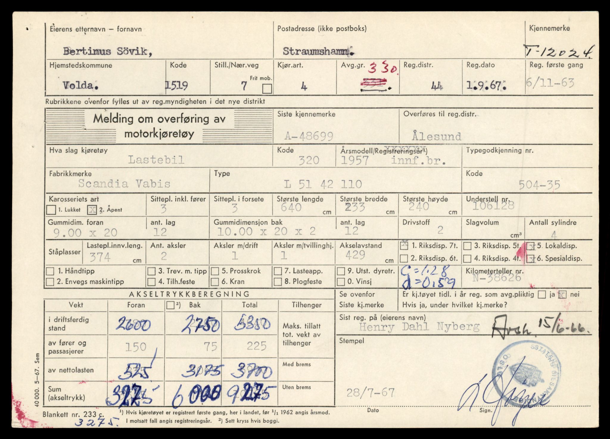 Møre og Romsdal vegkontor - Ålesund trafikkstasjon, AV/SAT-A-4099/F/Fe/L0032: Registreringskort for kjøretøy T 11997 - T 12149, 1927-1998, s. 937