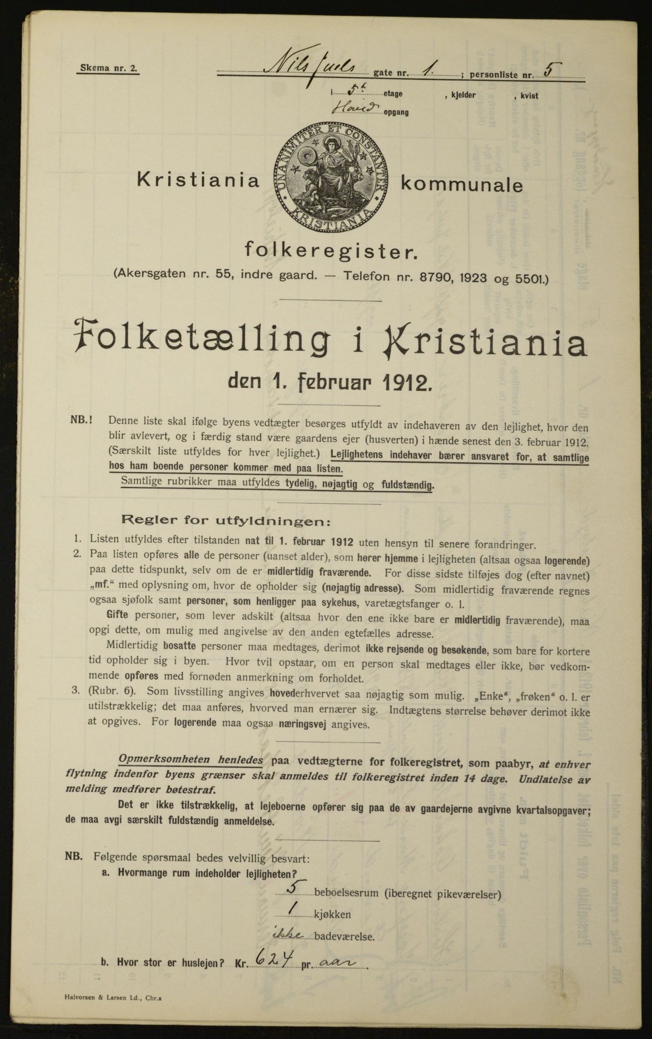 OBA, Kommunal folketelling 1.2.1912 for Kristiania, 1912, s. 70731