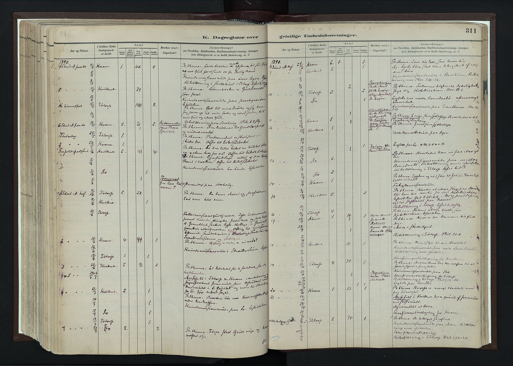 Nord-Fron prestekontor, AV/SAH-PREST-080/H/Ha/Haa/L0004: Ministerialbok nr. 4, 1884-1914, s. 311
