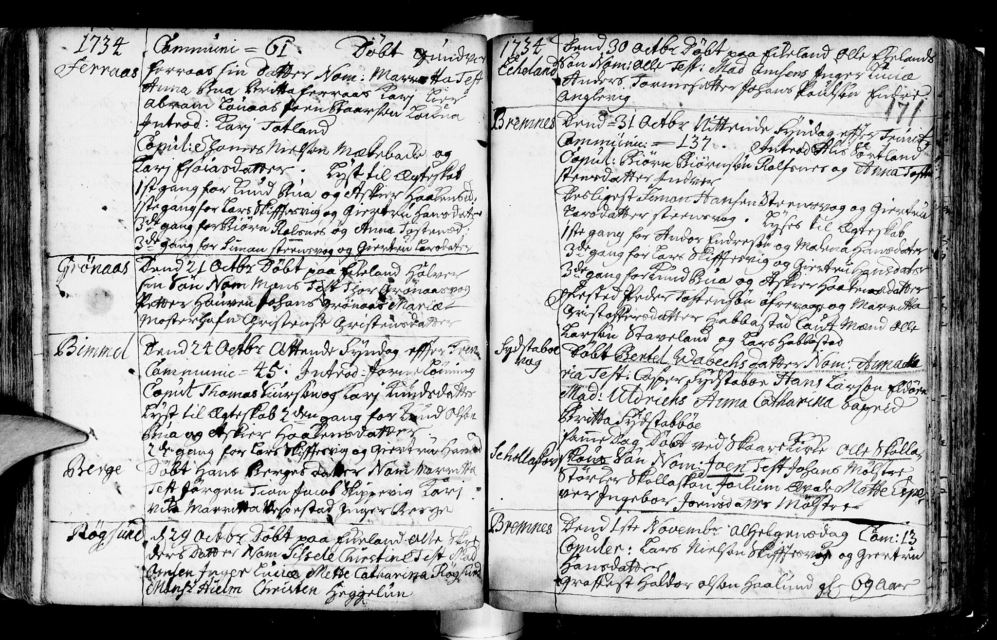 Finnås sokneprestembete, AV/SAB-A-99925/H/Ha/Haa/Haaa/L0001: Ministerialbok nr. A 1, 1718-1744, s. 171