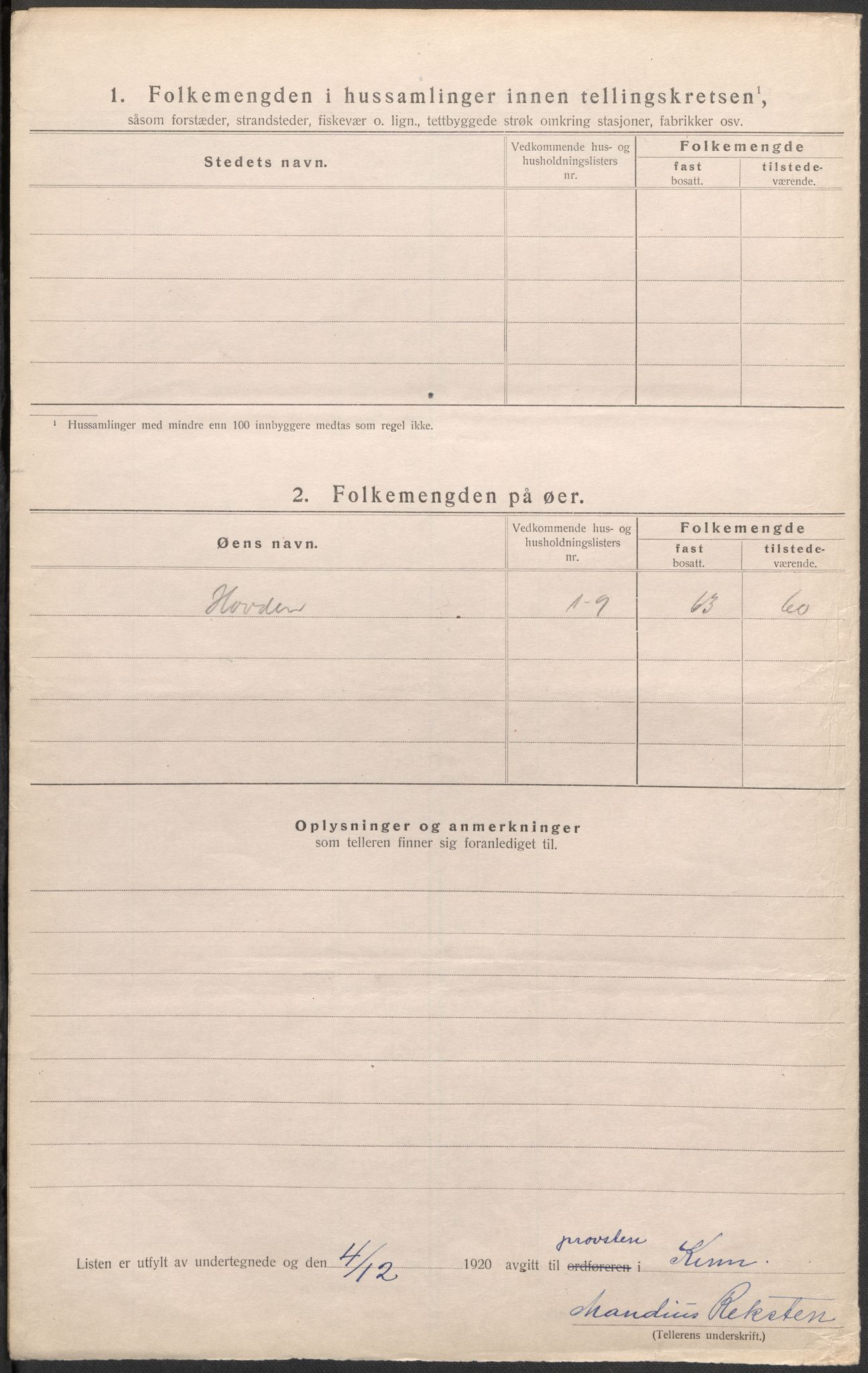 SAB, Folketelling 1920 for 1437 Kinn herred, 1920, s. 7