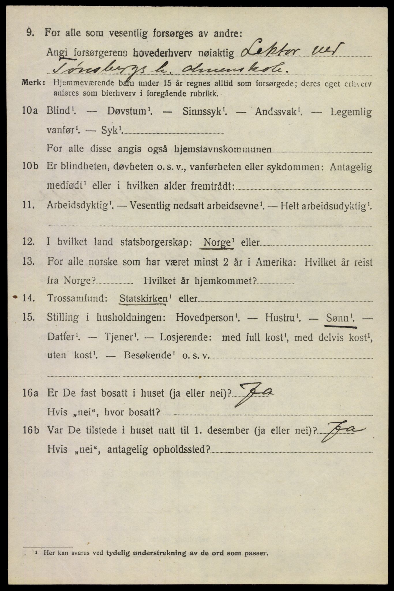 SAKO, Folketelling 1920 for 0721 Sem herred, 1920, s. 13016
