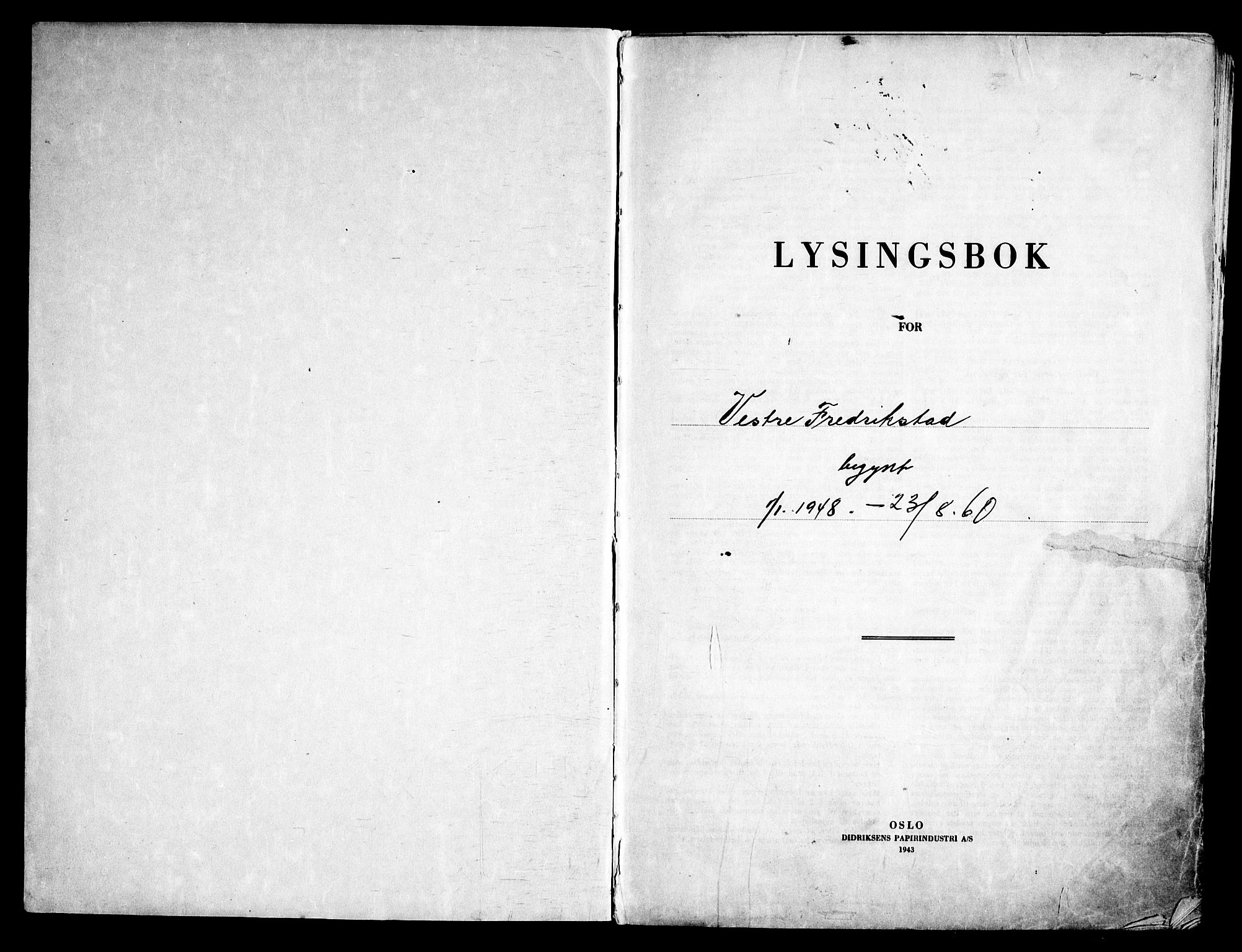 Fredrikstad domkirkes prestekontor Kirkebøker, AV/SAO-A-10906/H/Ha/L0005: Lysningsprotokoll nr. 5, 1948-1960