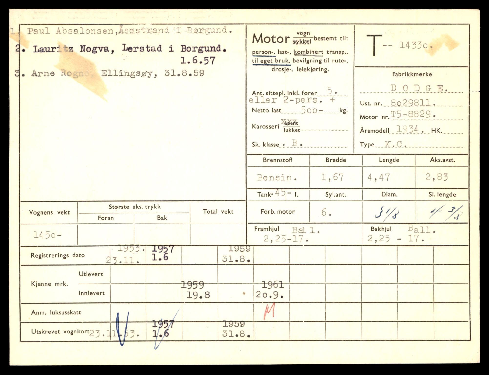 Møre og Romsdal vegkontor - Ålesund trafikkstasjon, AV/SAT-A-4099/F/Fe/L0045: Registreringskort for kjøretøy T 14320 - T 14444, 1927-1998, s. 303