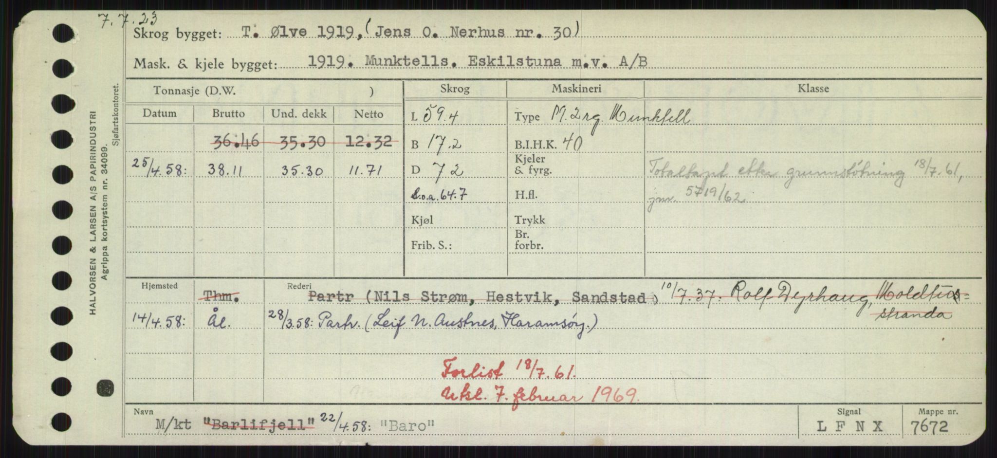 Sjøfartsdirektoratet med forløpere, Skipsmålingen, AV/RA-S-1627/H/Hd/L0003: Fartøy, B-Bev, s. 309