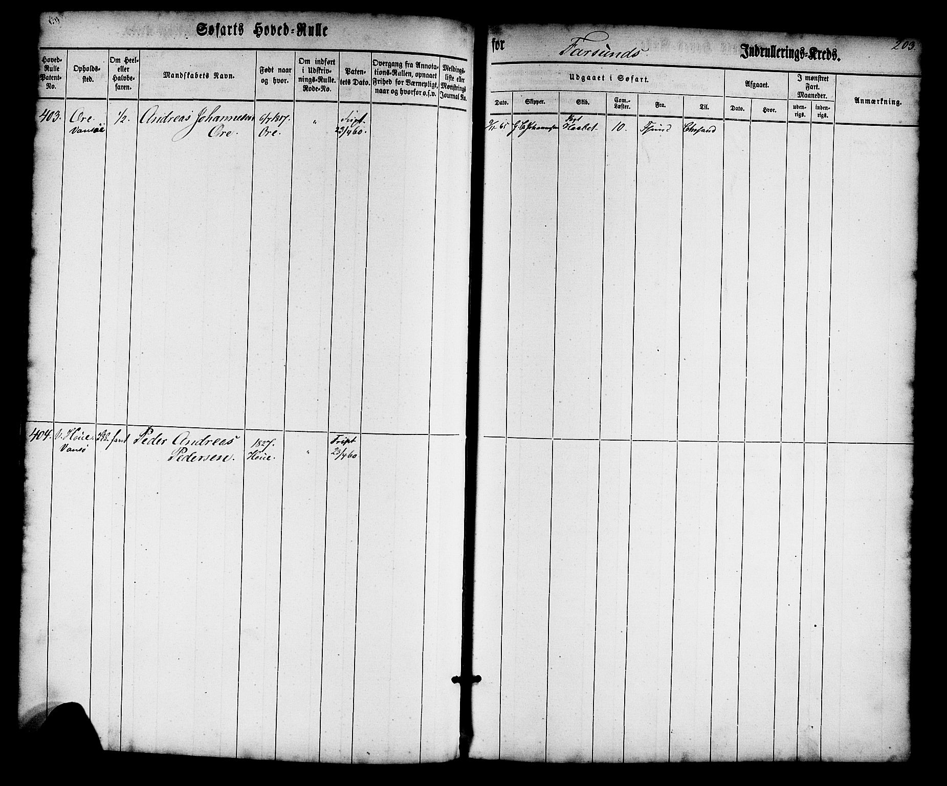 Farsund mønstringskrets, AV/SAK-2031-0017/F/Fb/L0013: Hovedrulle nr 1-574, Z-5, 1860-1869, s. 205