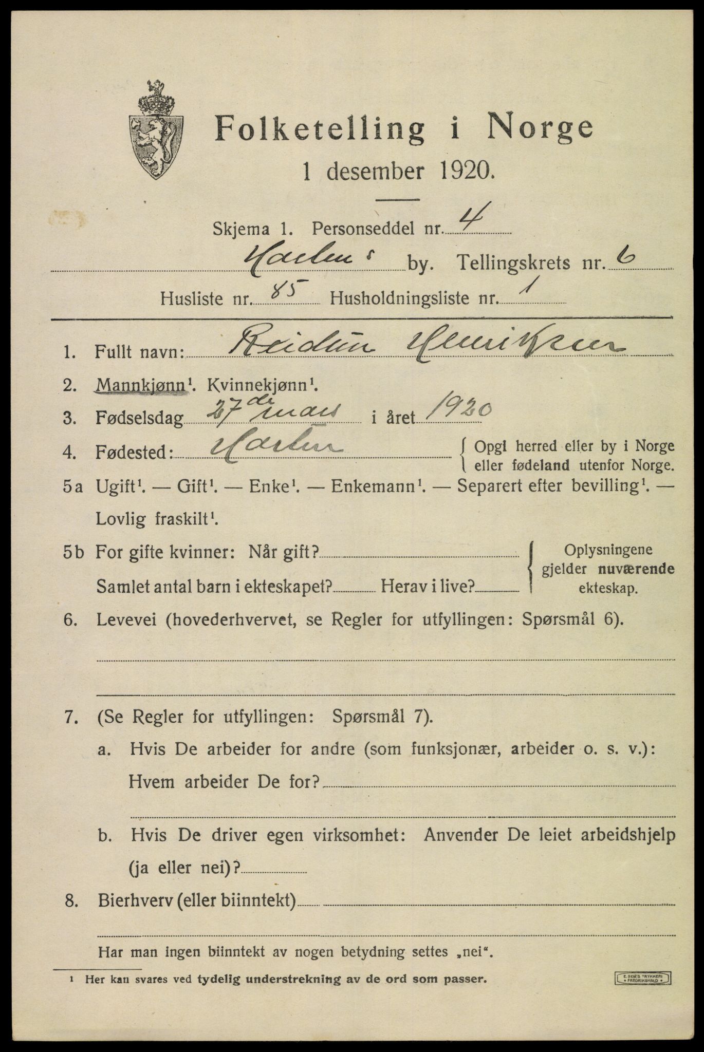 SAKO, Folketelling 1920 for 0703 Horten kjøpstad, 1920, s. 23761