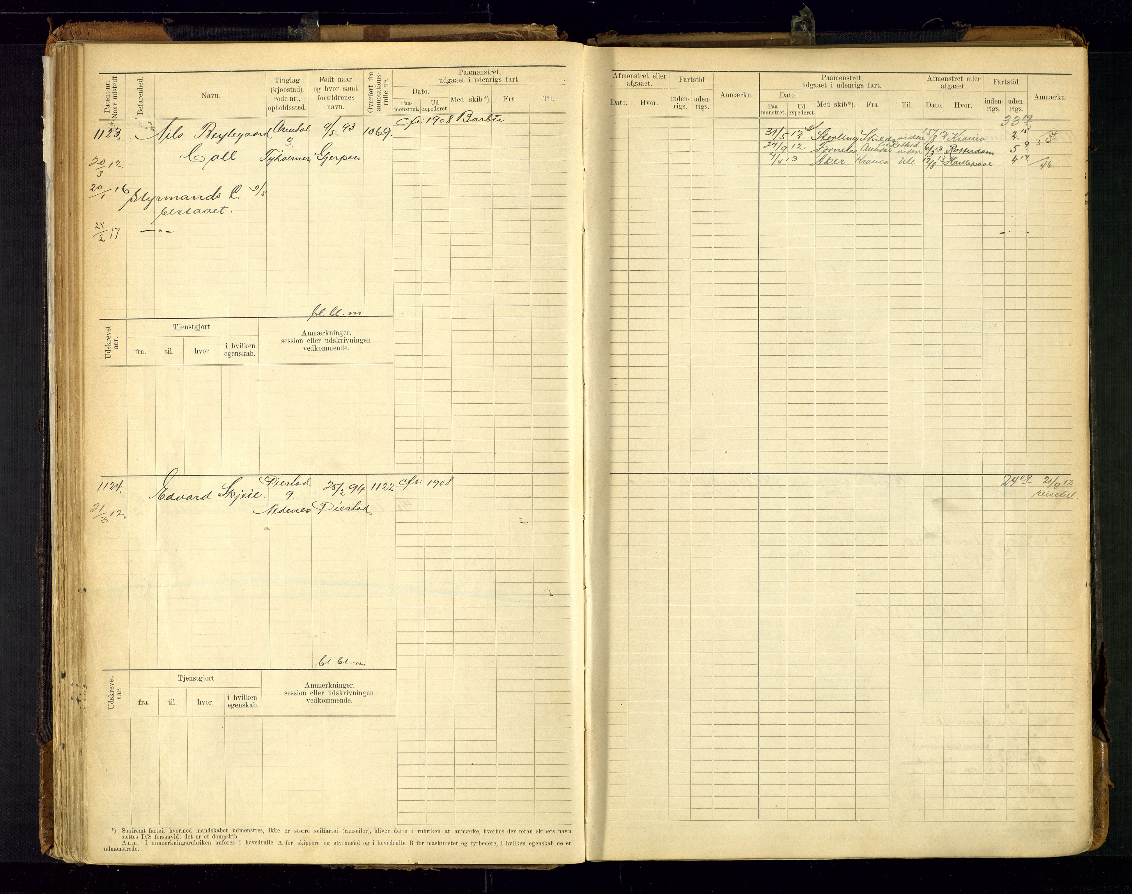 Arendal mønstringskrets, SAK/2031-0012/F/Fb/L0021: Hovedrulle A nr 969-1465, S-19, 1910-1914, s. 82