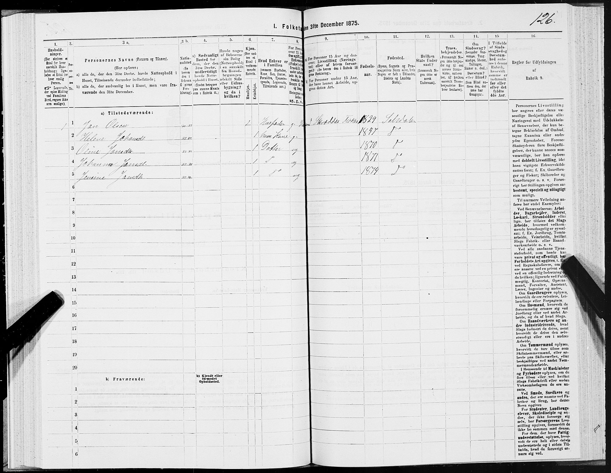 SAT, Folketelling 1875 for 1840P Saltdal prestegjeld, 1875, s. 2126