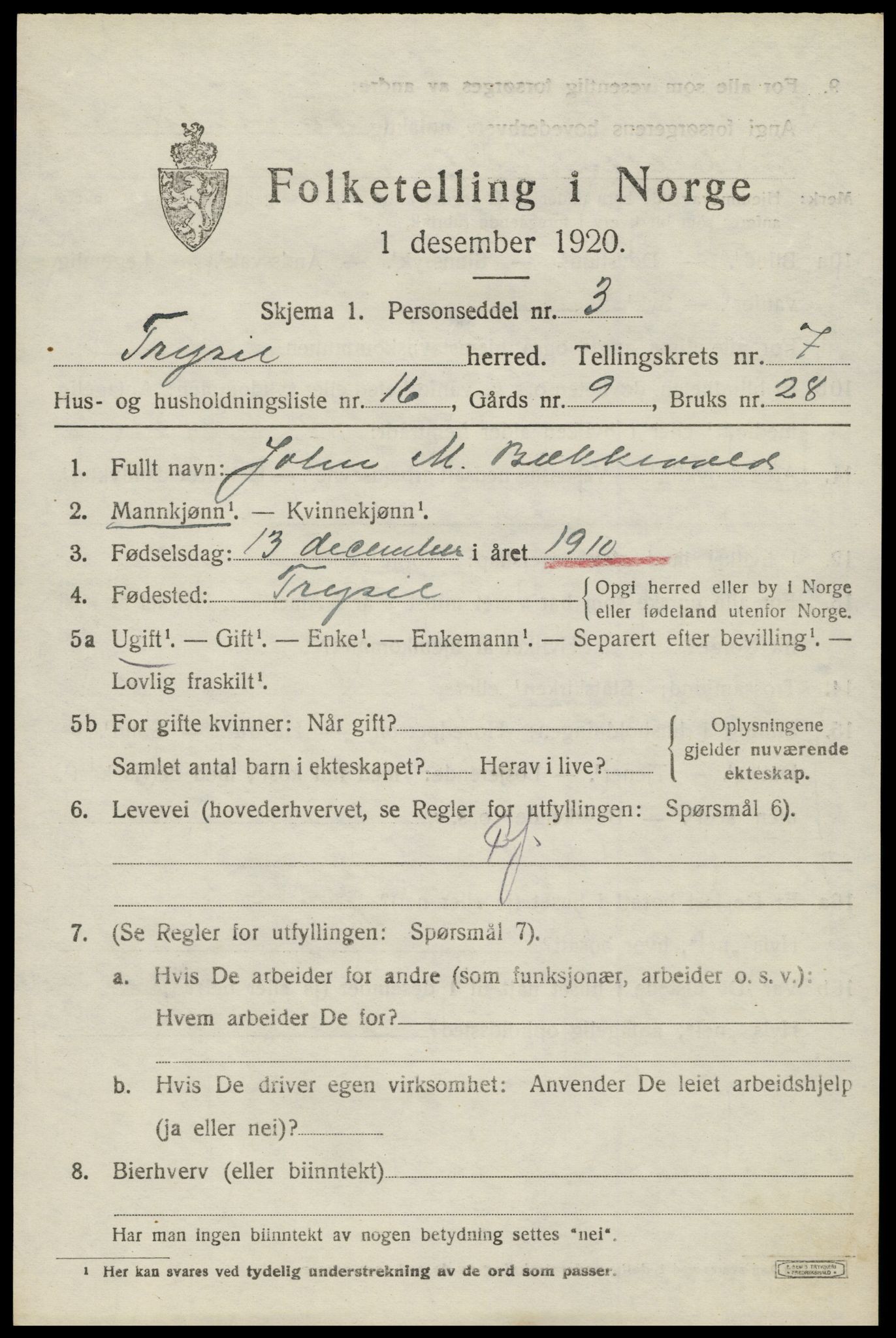 SAH, Folketelling 1920 for 0428 Trysil herred, 1920, s. 5391