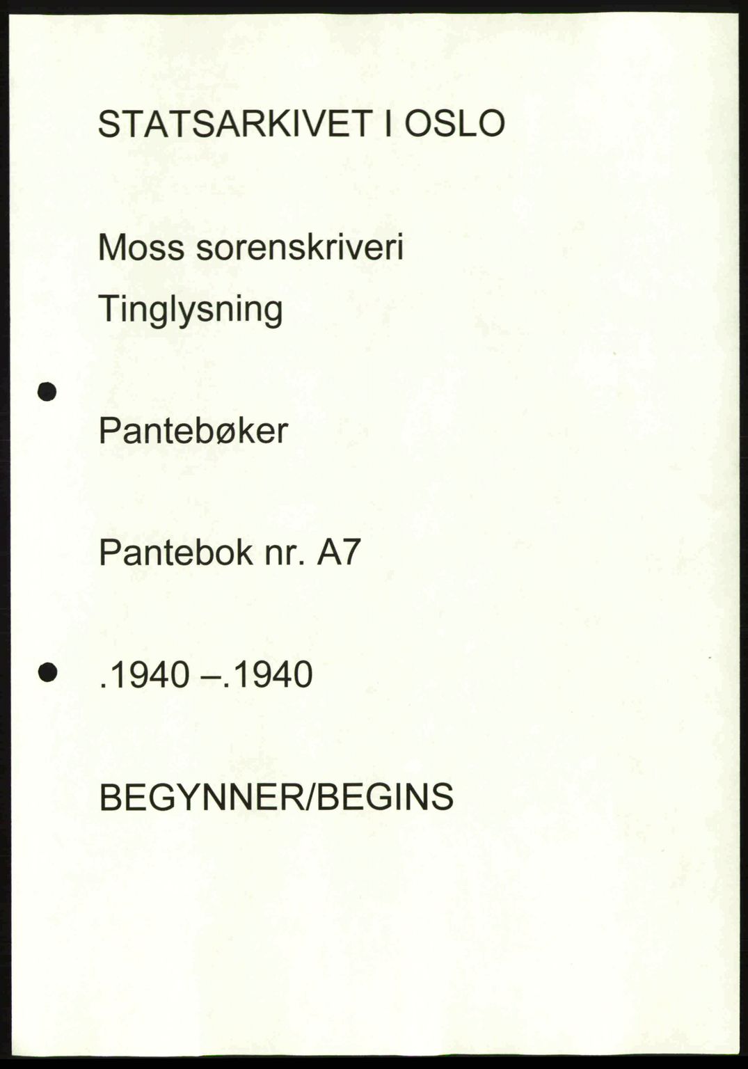 Moss sorenskriveri, SAO/A-10168: Pantebok nr. A7, 1940-1940