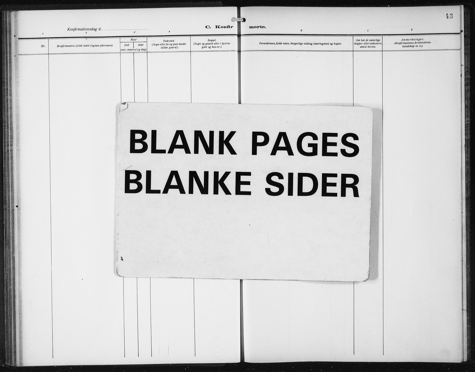 Den norske sjømannsmisjon i utlandet/New York, AV/SAB-SAB/PA-0110/H/Ha/L0007: Ministerialbok nr. A 7, 1915-1923, s. 43