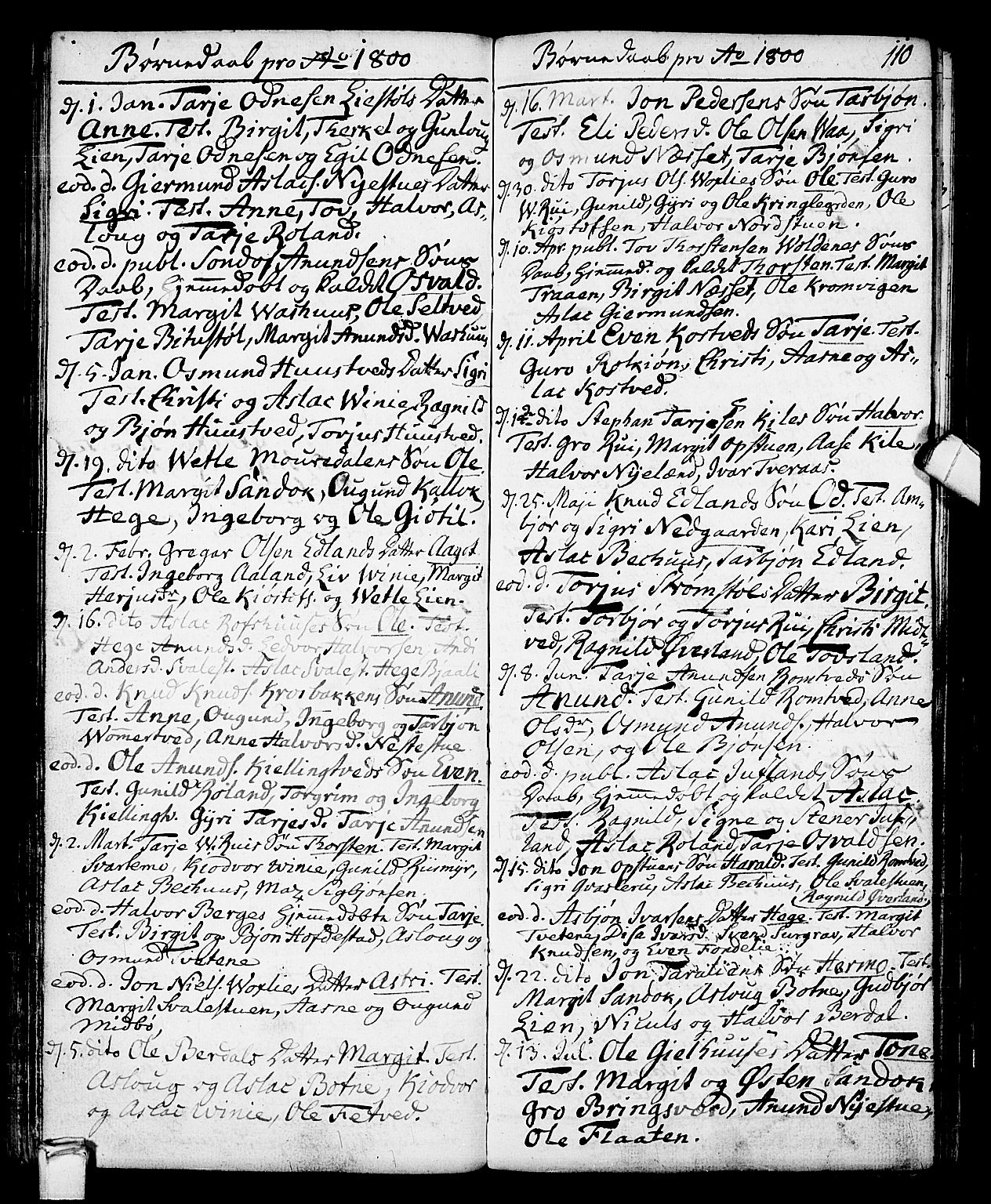 Vinje kirkebøker, AV/SAKO-A-312/F/Fa/L0002: Ministerialbok nr. I 2, 1767-1814, s. 110