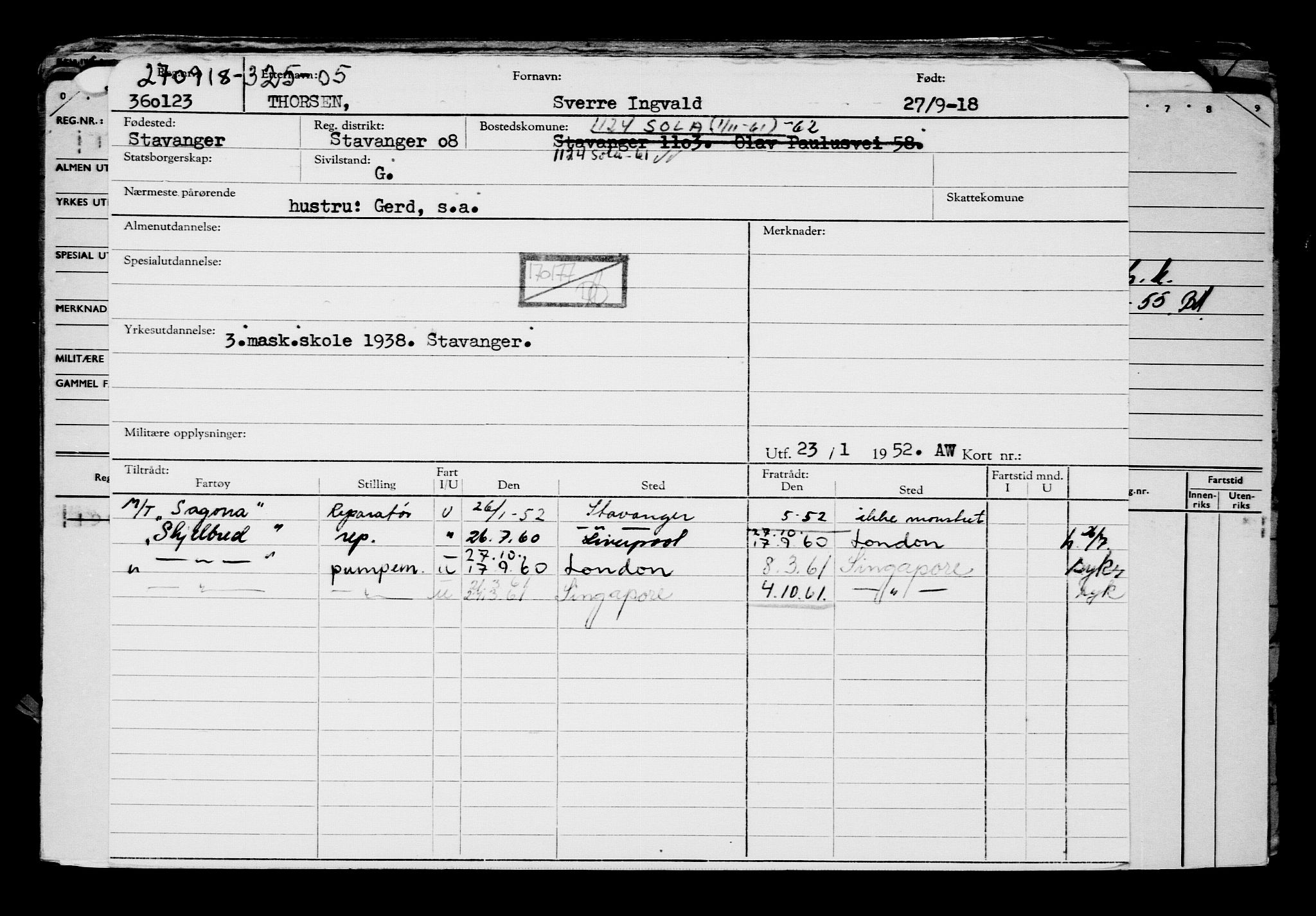 Direktoratet for sjømenn, AV/RA-S-3545/G/Gb/L0162: Hovedkort, 1918, s. 657