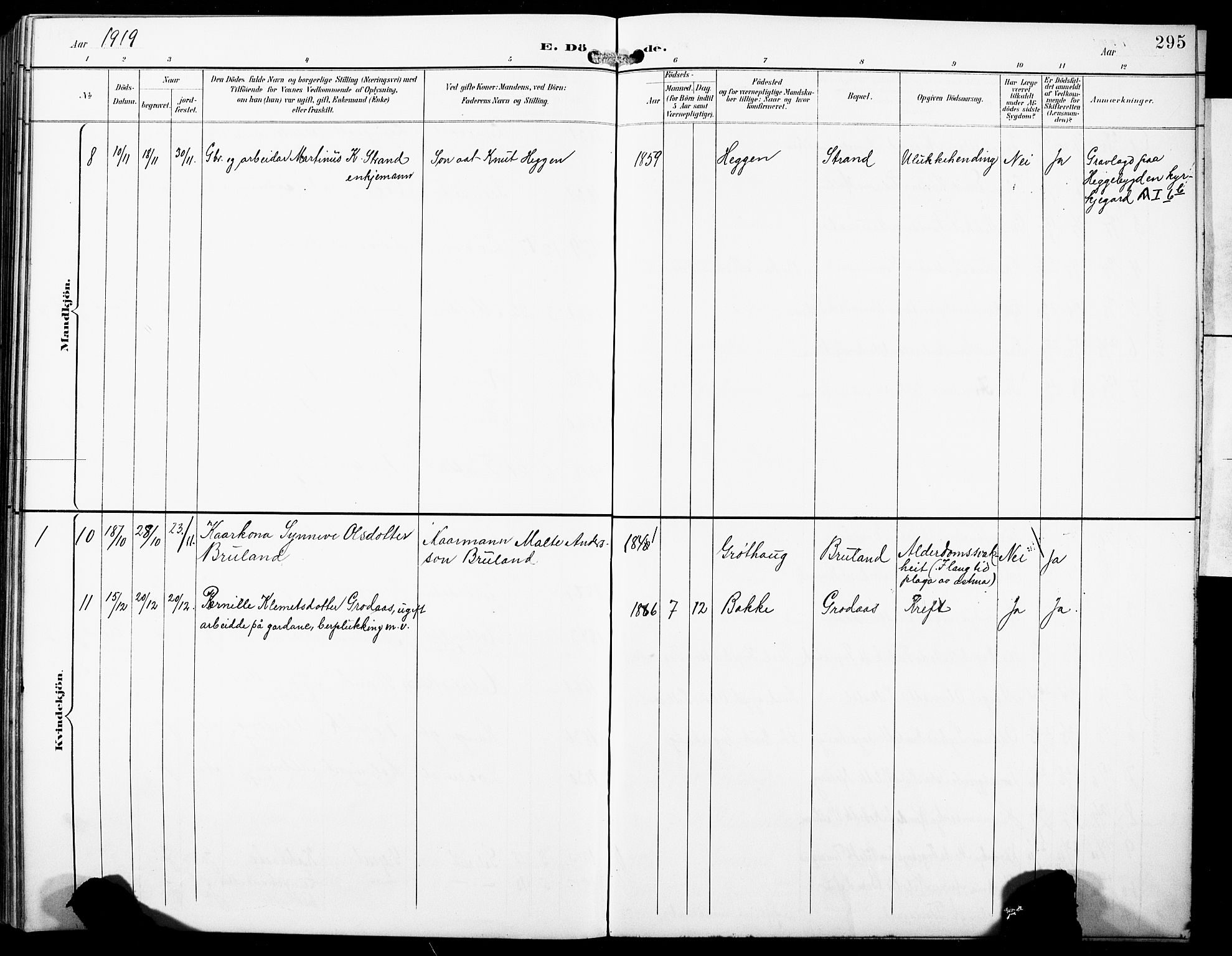 Hornindal sokneprestembete, AV/SAB-A-82401/H/Hab: Klokkerbok nr. A 2, 1894-1927, s. 295