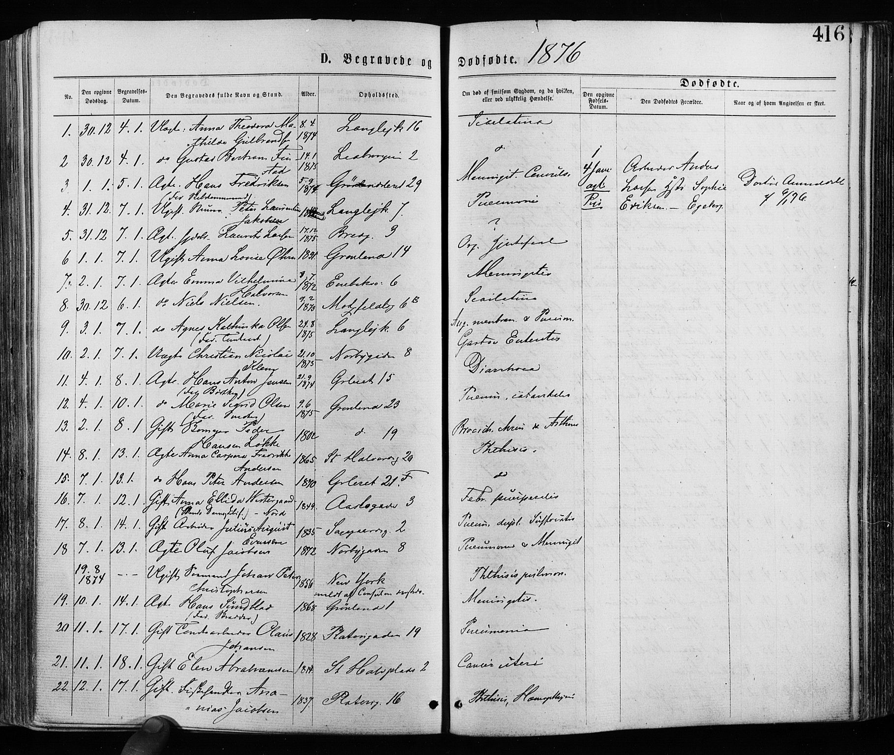 Grønland prestekontor Kirkebøker, SAO/A-10848/F/Fa/L0005: Ministerialbok nr. 5, 1869-1880, s. 416
