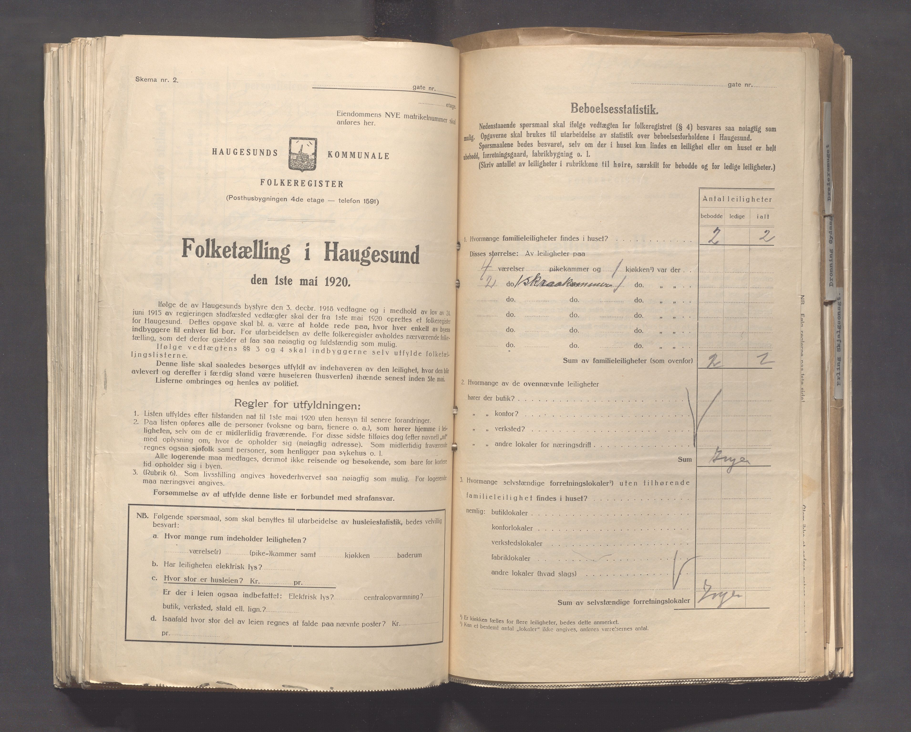 IKAR, Kommunal folketelling 1.5.1920 for Haugesund, 1920, s. 594