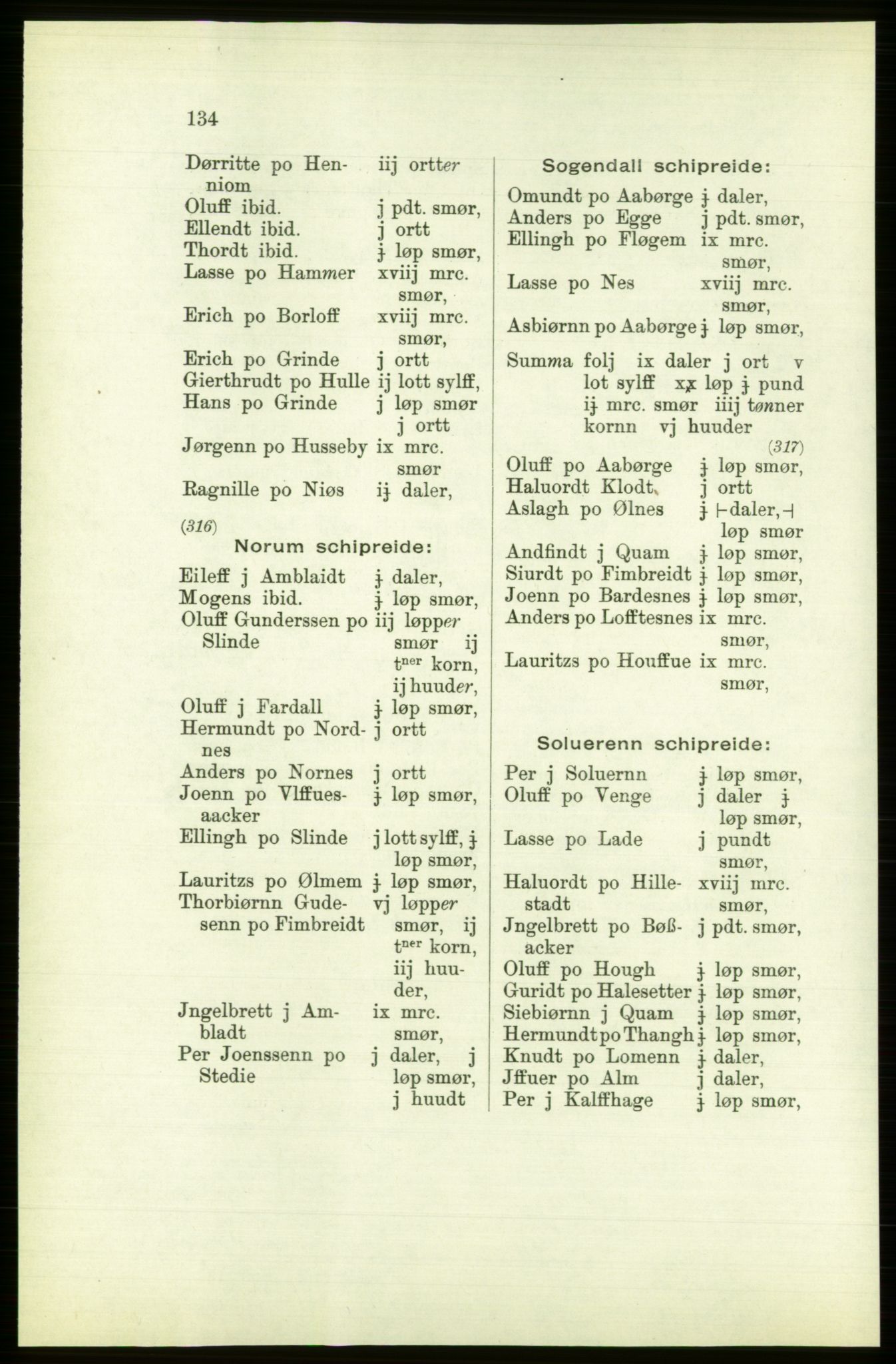 Publikasjoner utgitt av Arkivverket, PUBL/PUBL-001/C/0003: Bind 3: Skatten av Bergenhus len 1563, 1563, s. 134