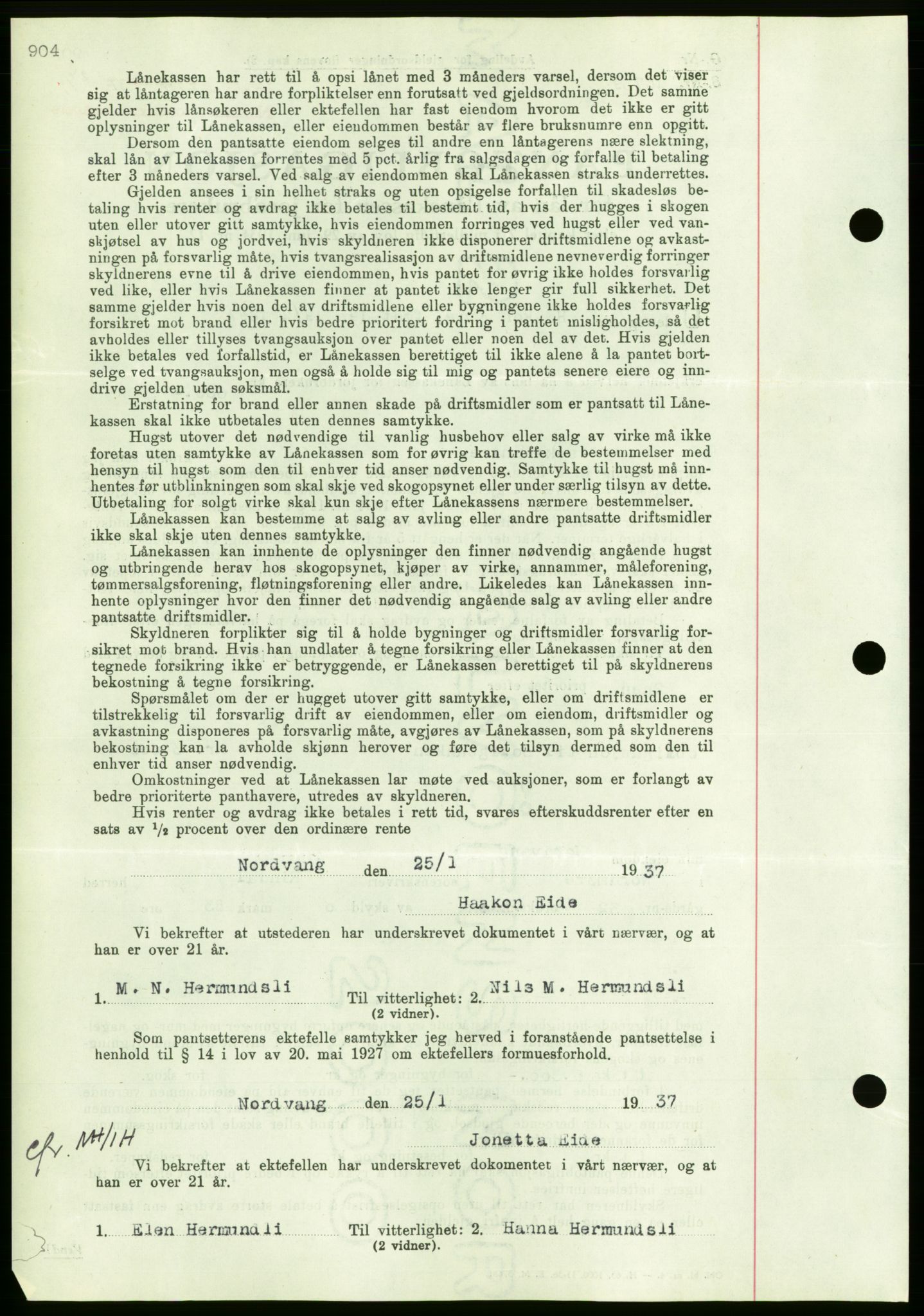 Nordmøre sorenskriveri, AV/SAT-A-4132/1/2/2Ca/L0090: Pantebok nr. B80, 1936-1937, Dagboknr: 274/1937