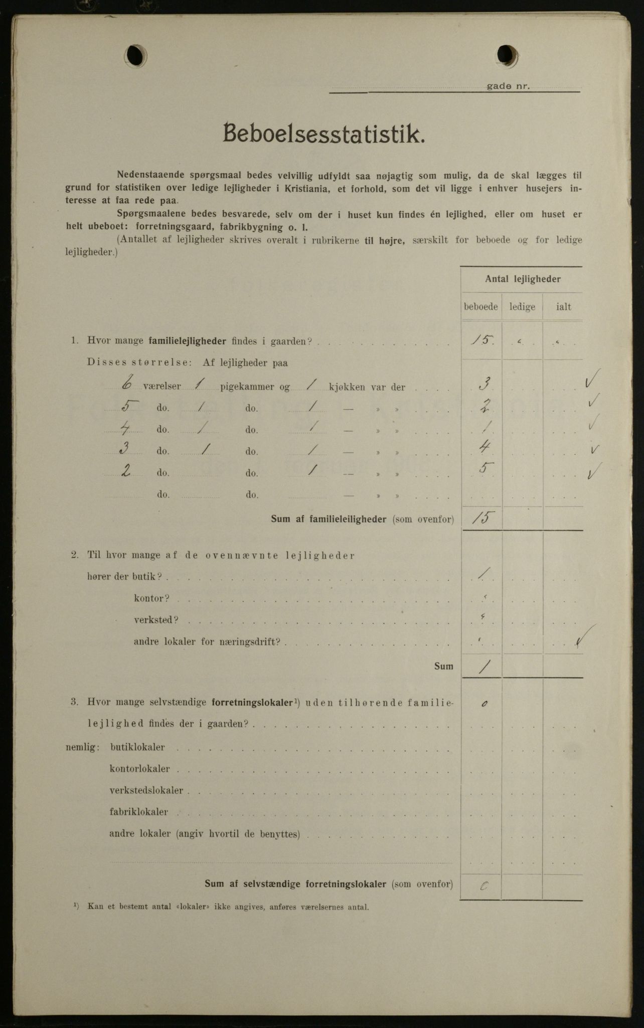 OBA, Kommunal folketelling 1.2.1908 for Kristiania kjøpstad, 1908, s. 62884