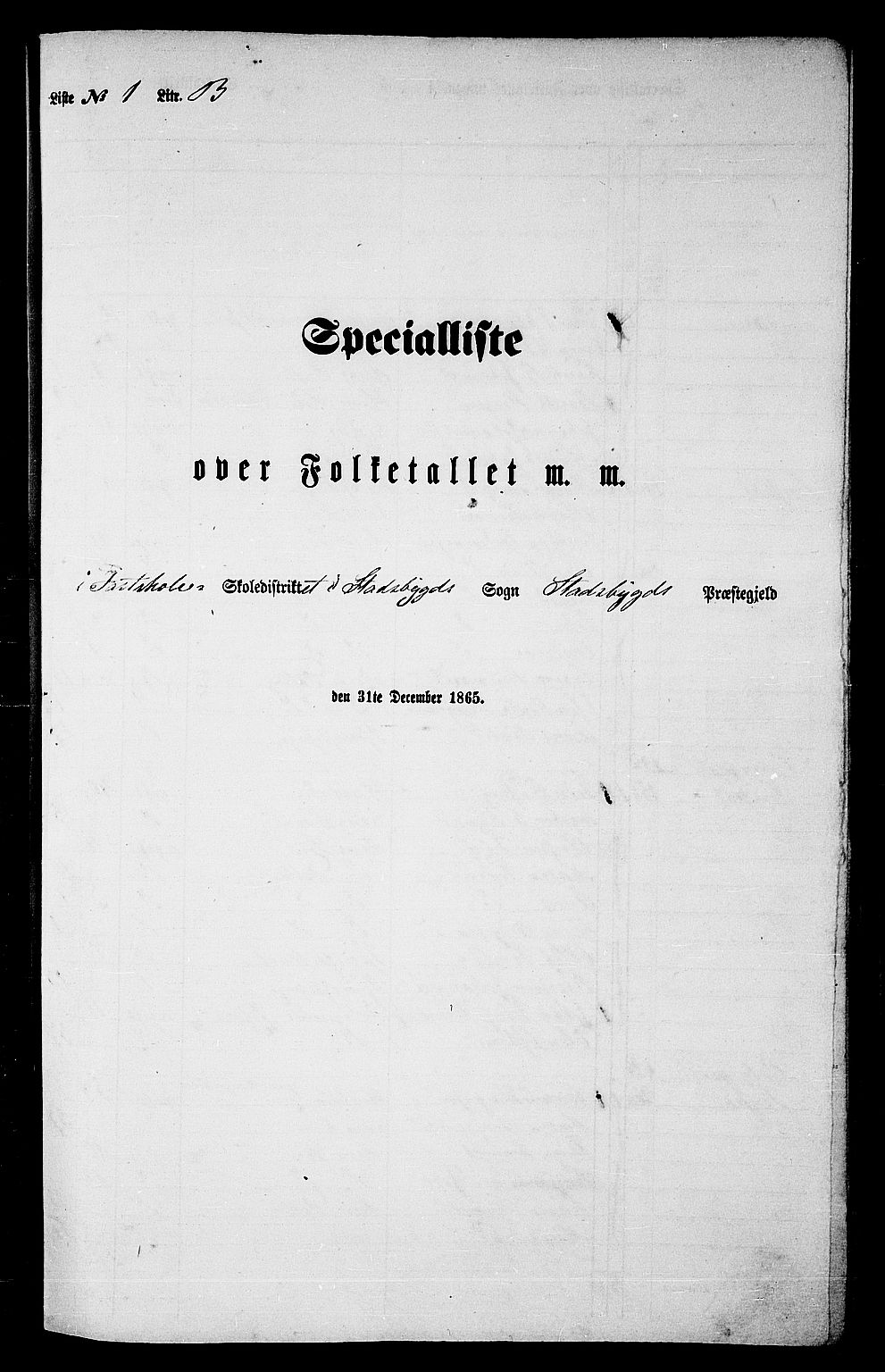 RA, Folketelling 1865 for 1625P Stadsbygd prestegjeld, 1865, s. 25