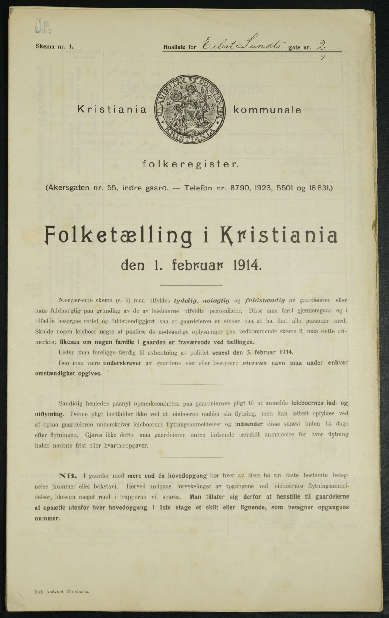 OBA, Kommunal folketelling 1.2.1914 for Kristiania, 1914, s. 19139