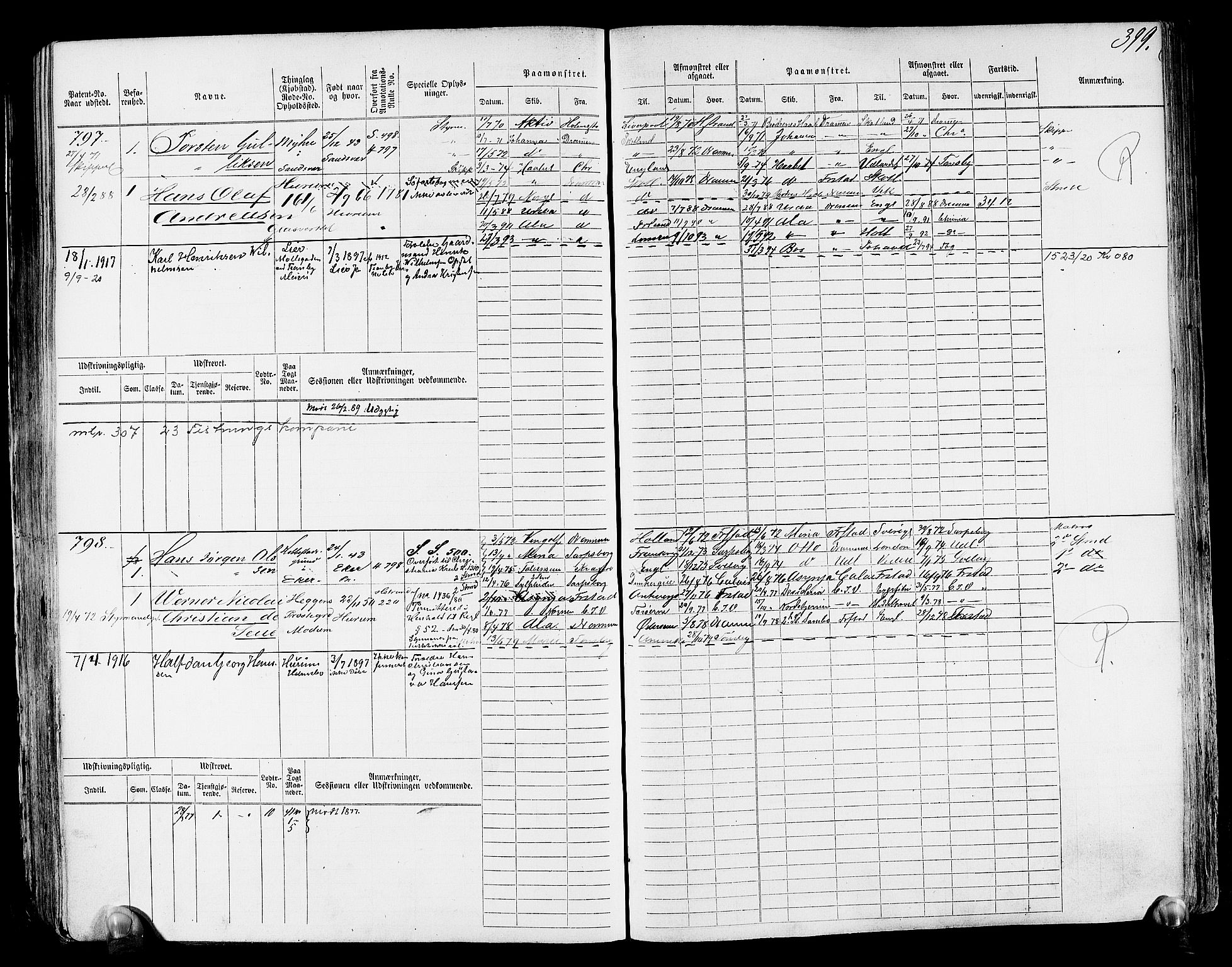 Drammen innrulleringsdistrikt, SAKO/A-781/F/Fc/L0001: Hovedrulle, 1868, s. 406