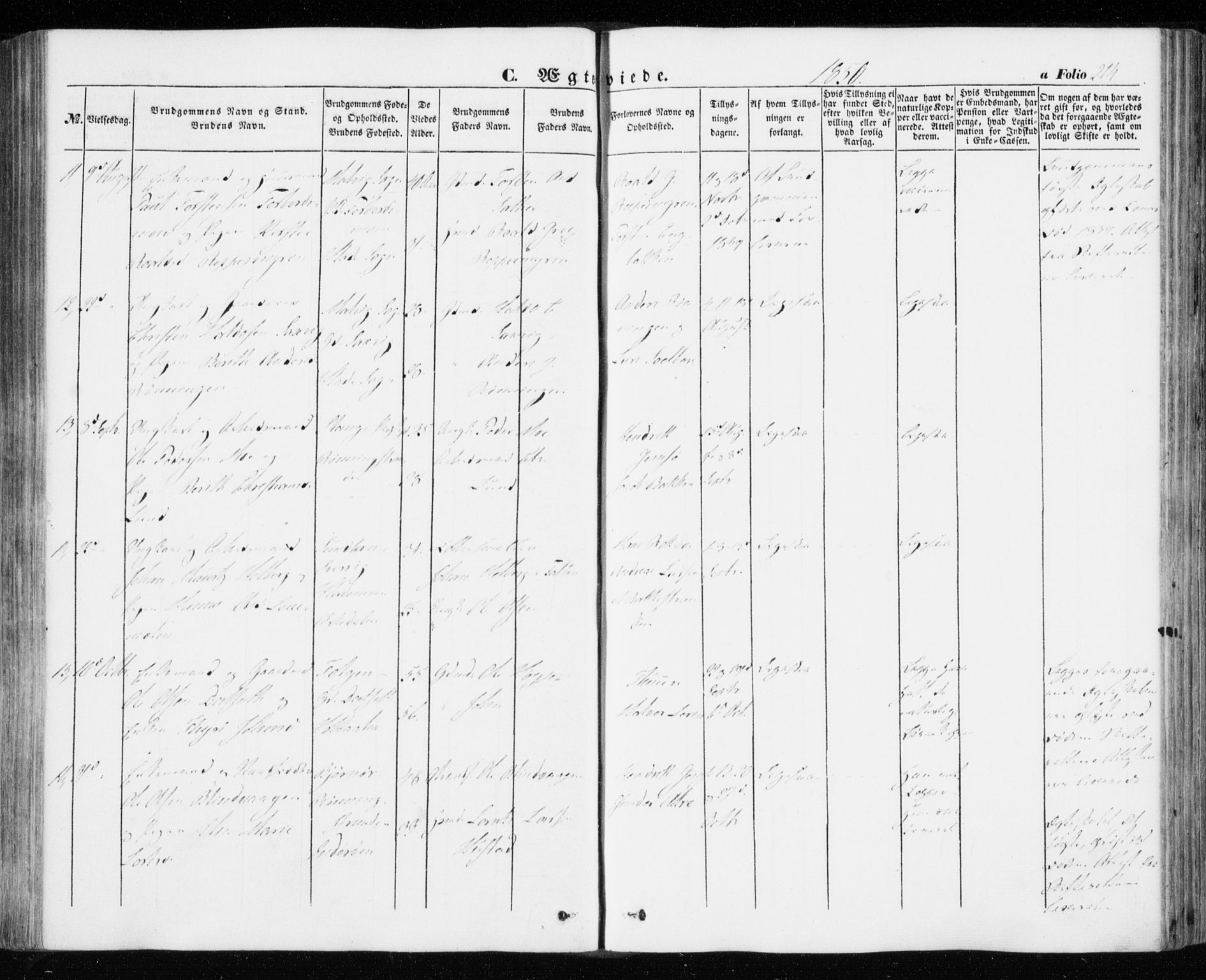 Ministerialprotokoller, klokkerbøker og fødselsregistre - Sør-Trøndelag, AV/SAT-A-1456/606/L0291: Ministerialbok nr. 606A06, 1848-1856, s. 214