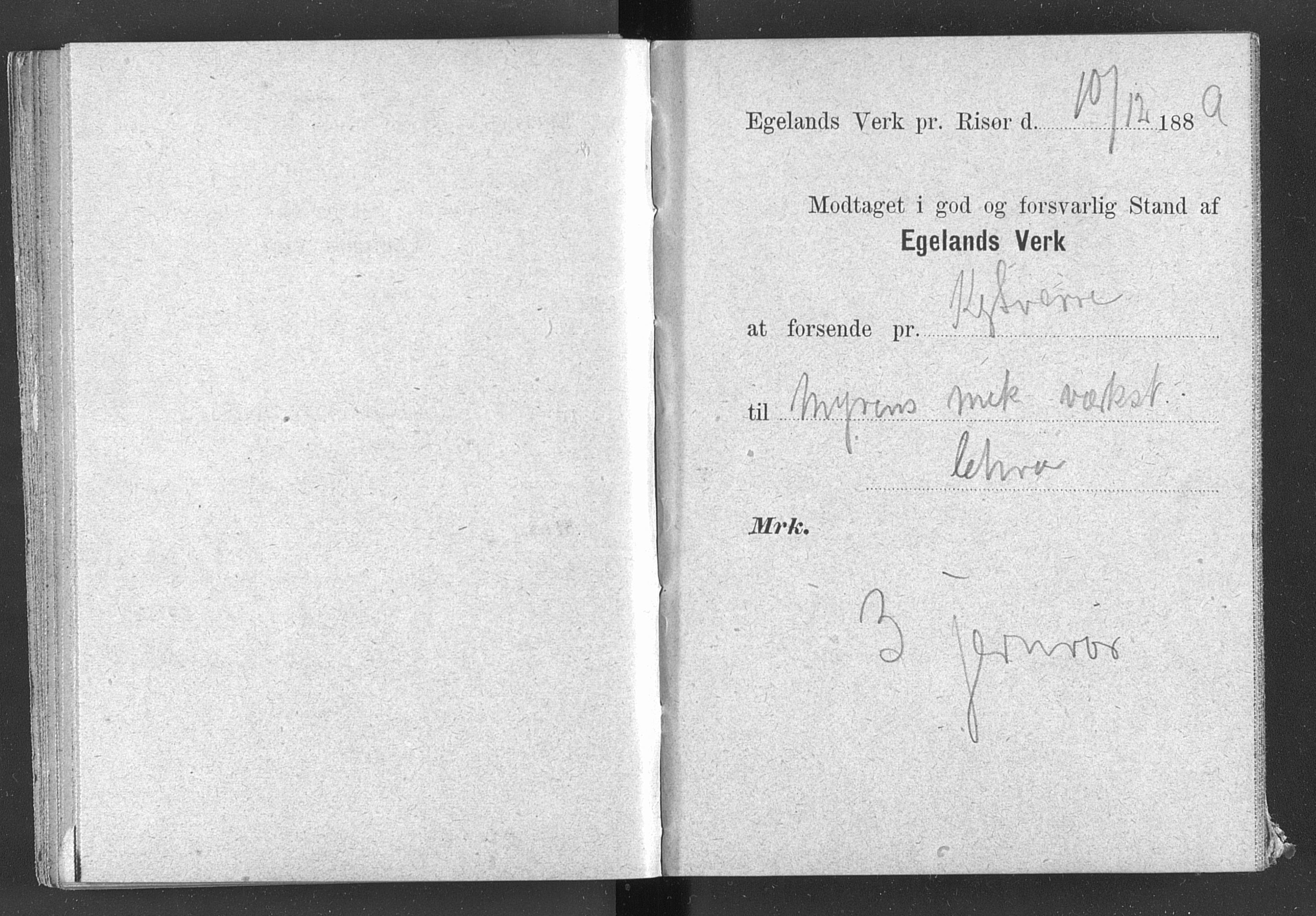 Egelands Jernverk, AAKS/PA-1907/01/L0029: Kvitteringsbok, 1888-1895