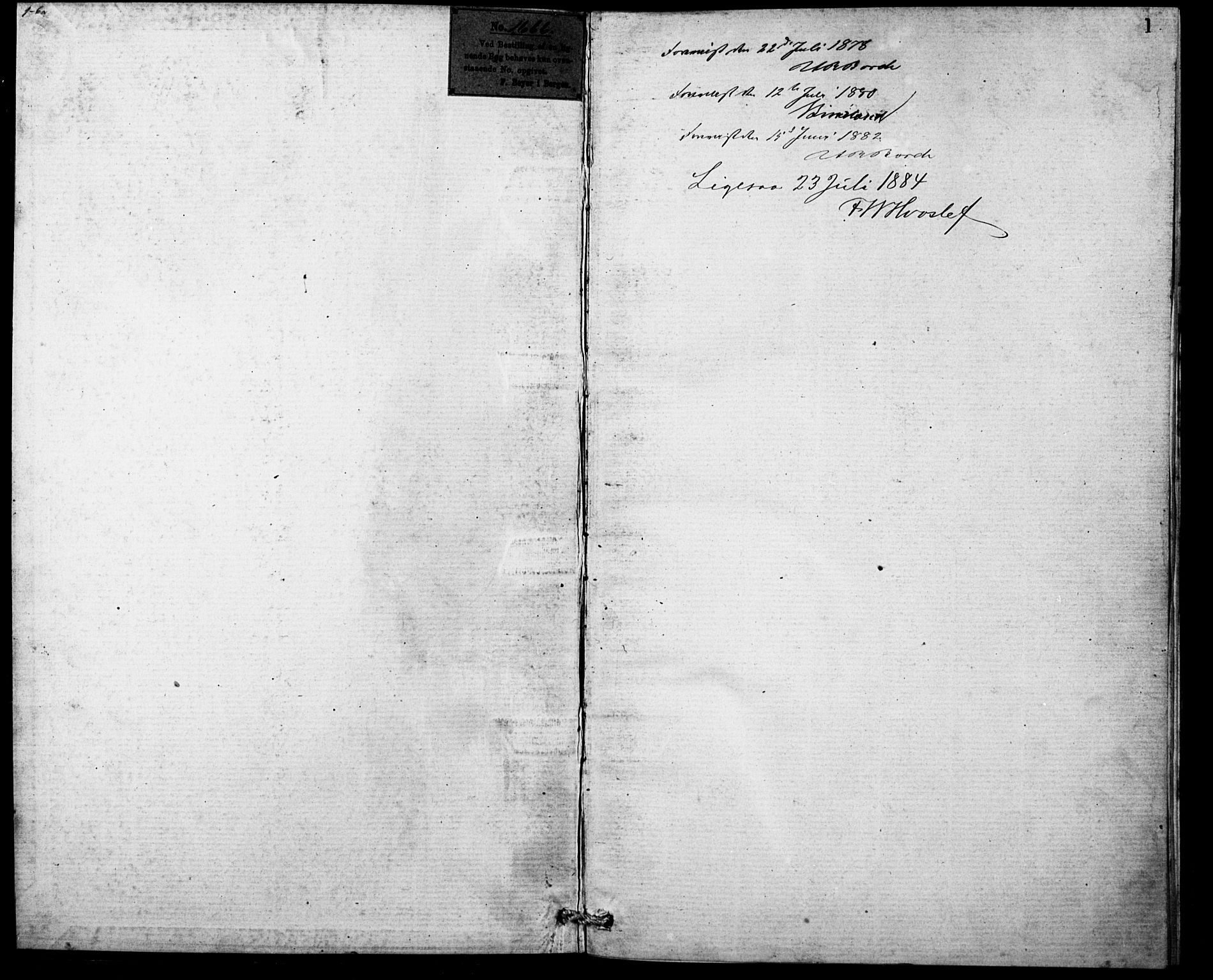 Stryn Sokneprestembete, SAB/A-82501: Klokkerbok nr. A 1A, 1877-1882, s. 1