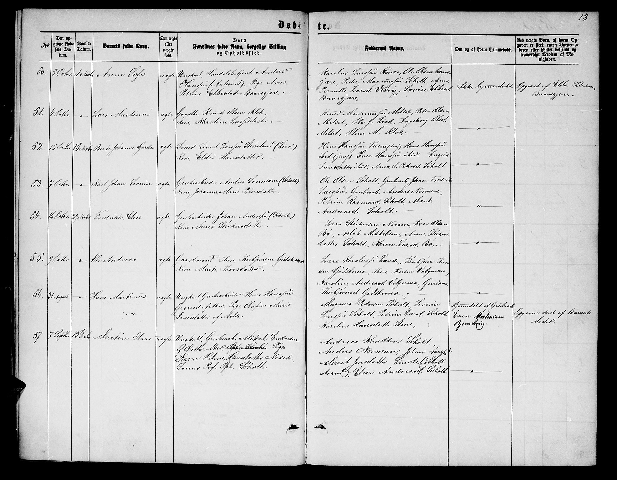 Ministerialprotokoller, klokkerbøker og fødselsregistre - Møre og Romsdal, AV/SAT-A-1454/522/L0325: Klokkerbok nr. 522C04, 1872-1877, s. 13