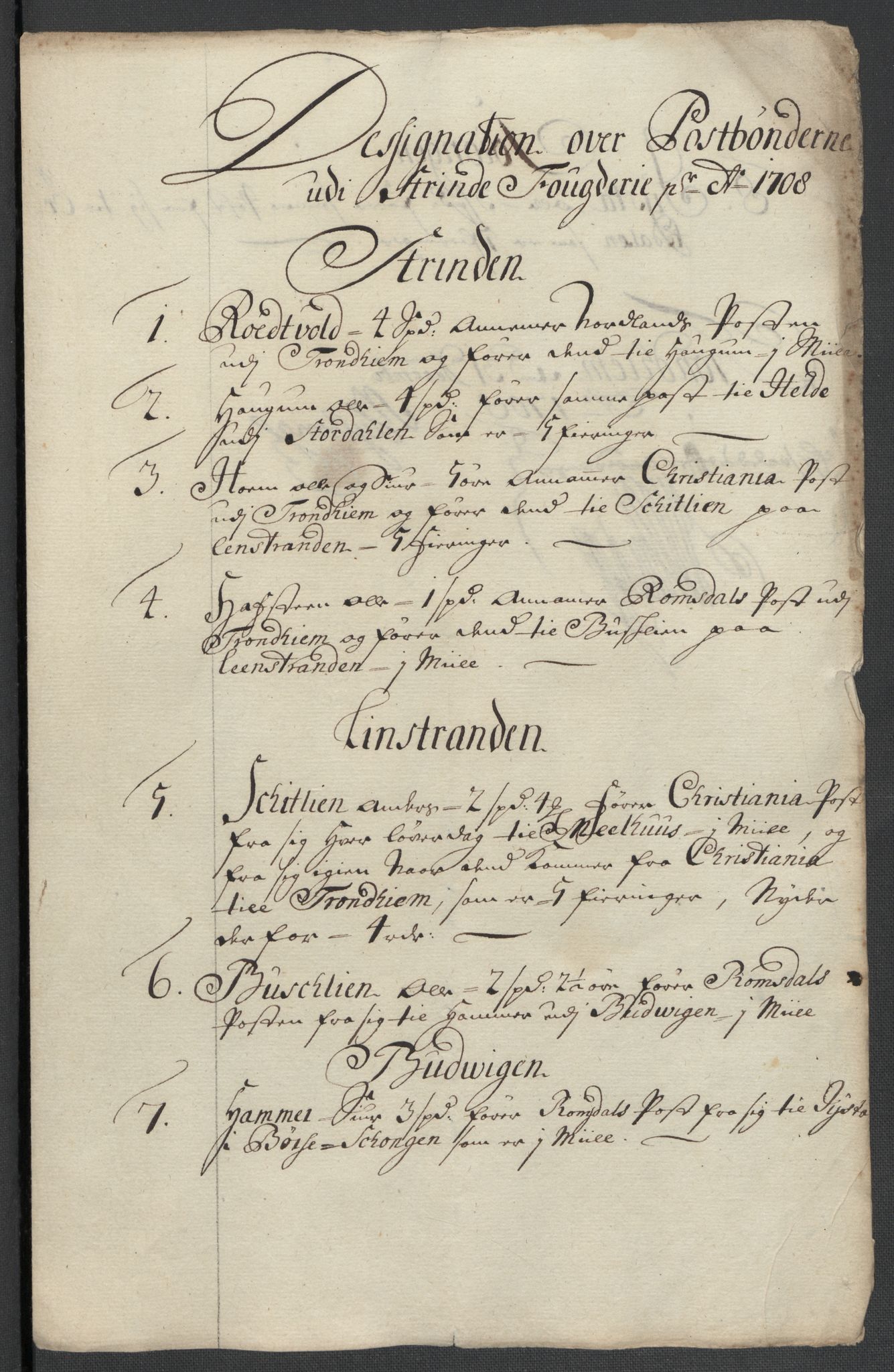 Rentekammeret inntil 1814, Reviderte regnskaper, Fogderegnskap, AV/RA-EA-4092/R61/L4110: Fogderegnskap Strinda og Selbu, 1707-1708, s. 451