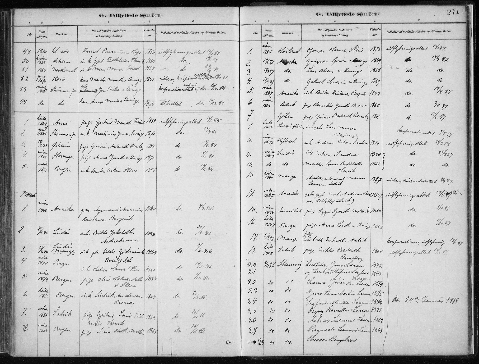 Masfjorden sokneprestembete, AV/SAB-A-77001: Ministerialbok nr. B  1, 1876-1899, s. 271